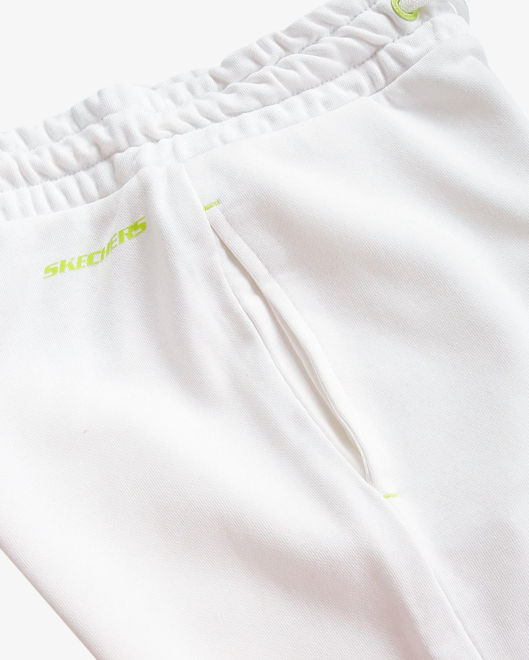 Skechers W LW Fleece Pop Up Detailed Jogger Sweatpant Kadın Beyaz Eşofman Alt