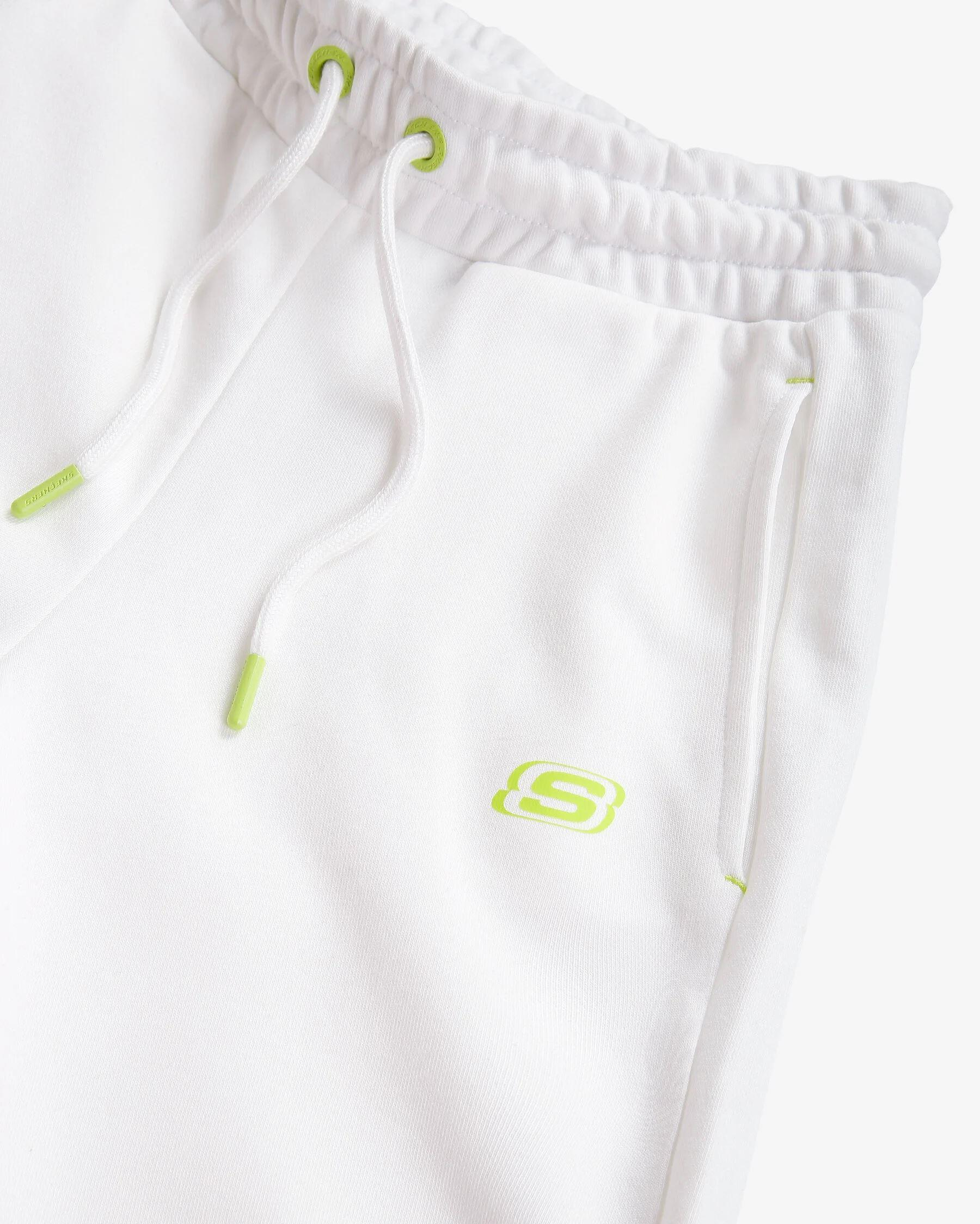 Skechers W LW Fleece Pop Up Detailed Jogger Sweatpant Kadın Beyaz Eşofman Alt