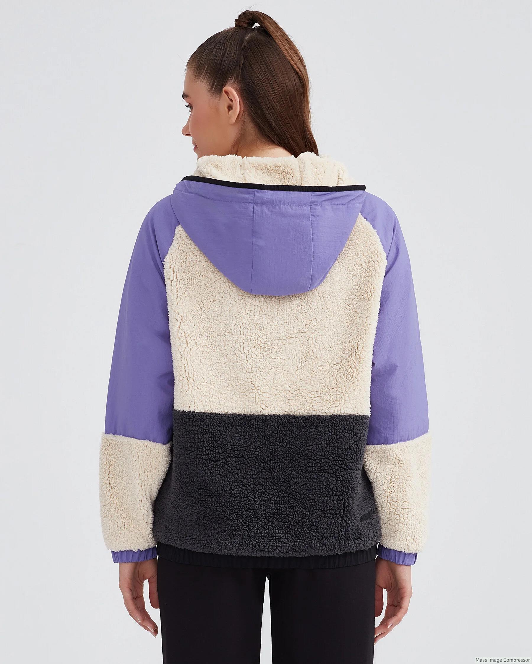 Skechers W Outdoor Fleece Full Zip Sherpa Kadın Beyaz Mont