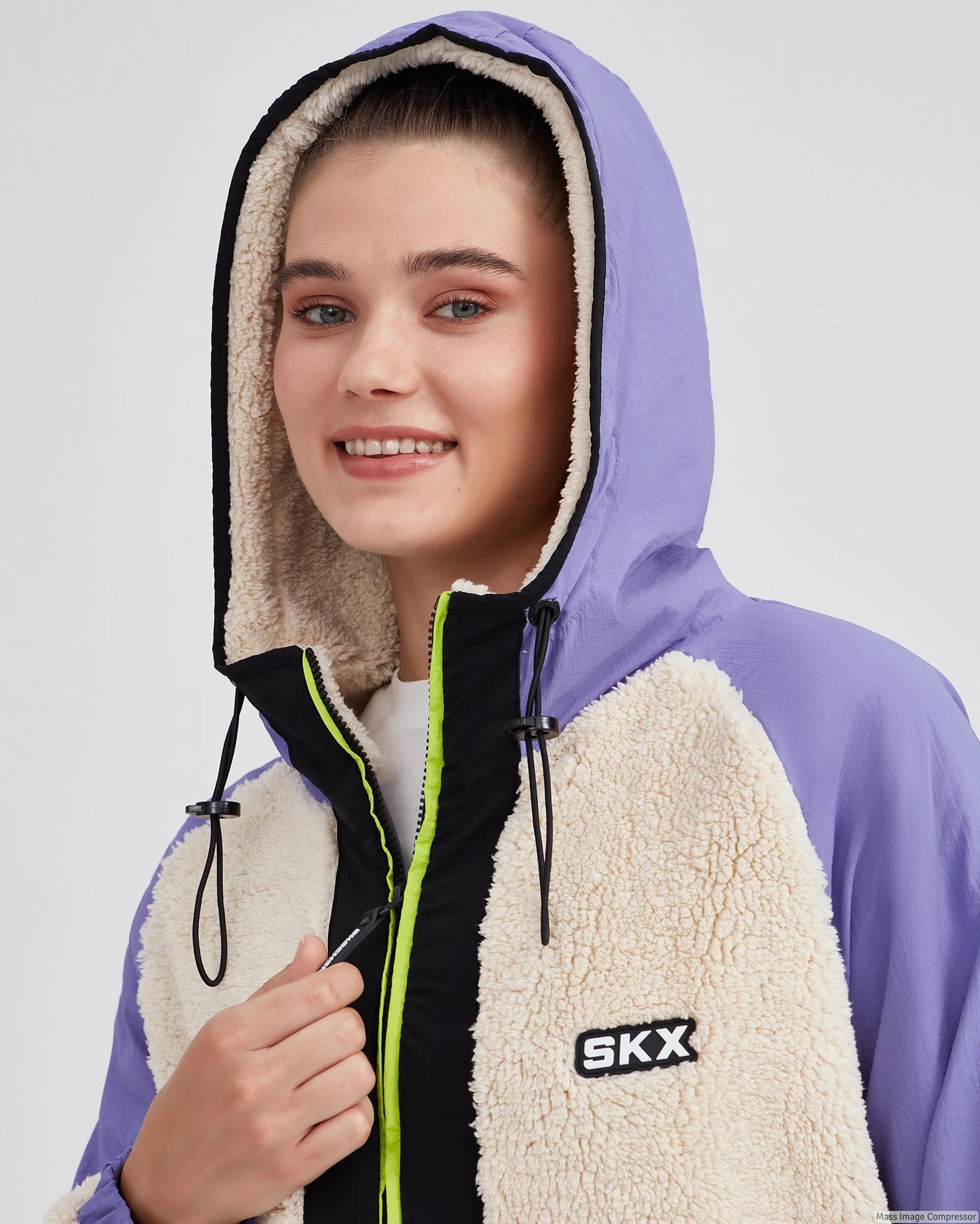 Skechers W Outdoor Fleece Full Zip Sherpa Kadın Beyaz Mont