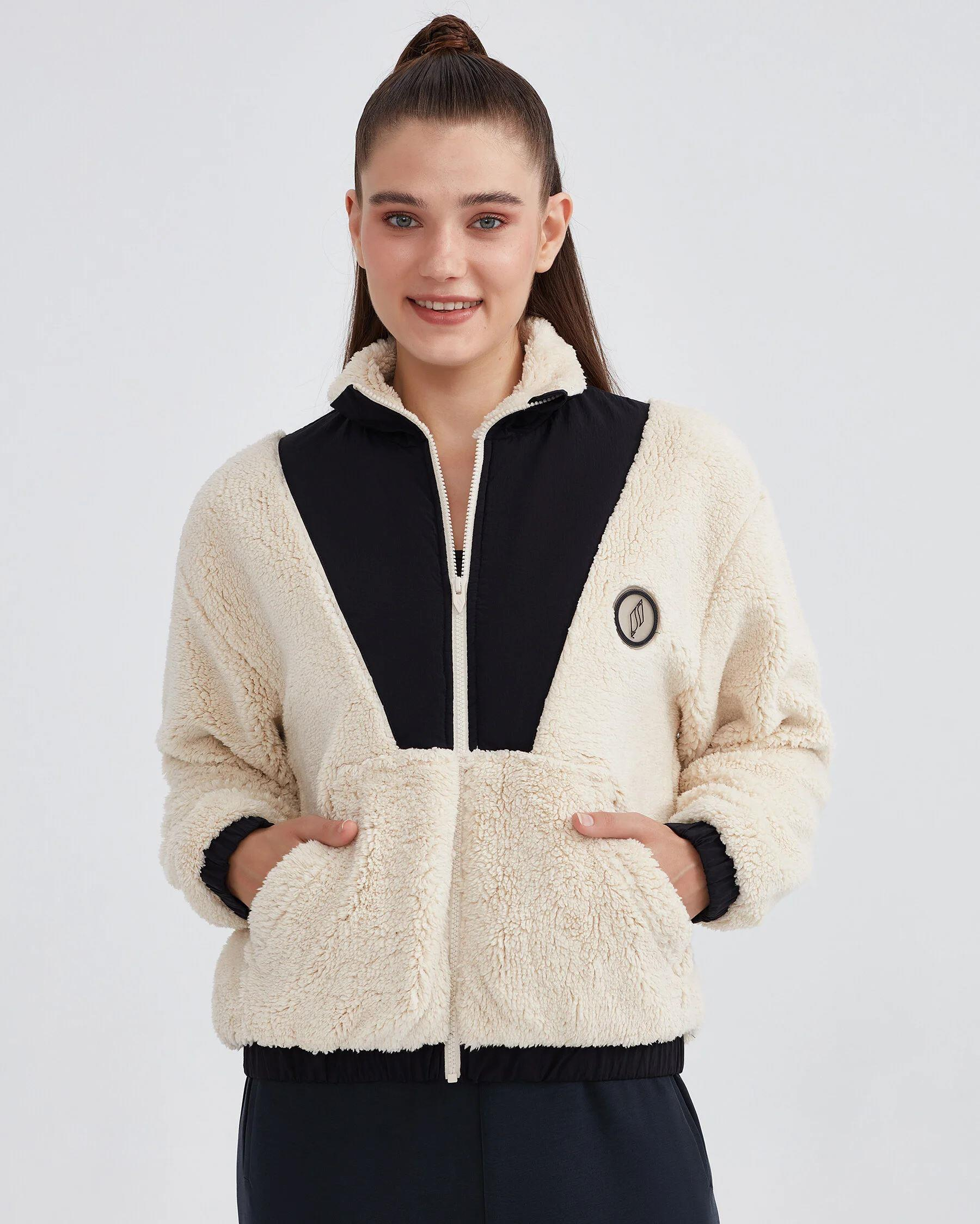 Skechers W Outdoor Fleece Half Zip Sherpa Kadın Beyaz Polar