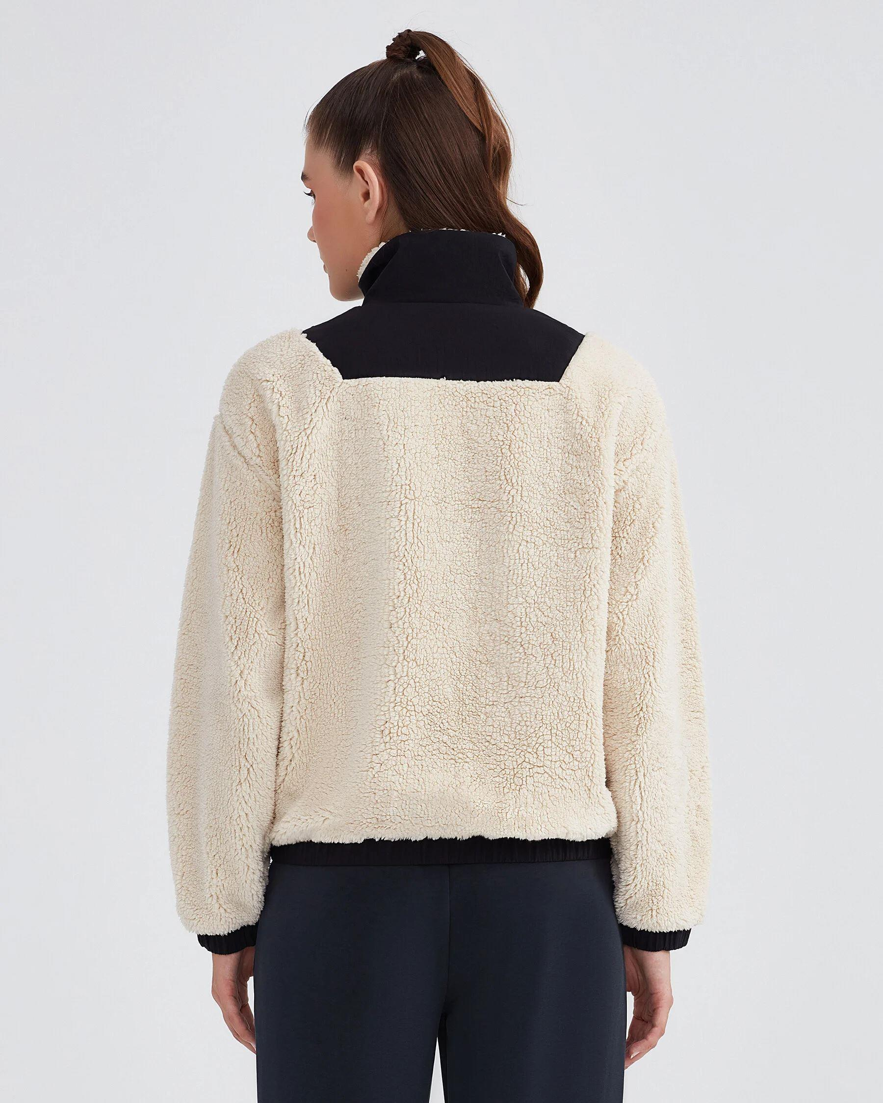 Skechers W Outdoor Fleece Half Zip Sherpa Kadın Beyaz Polar
