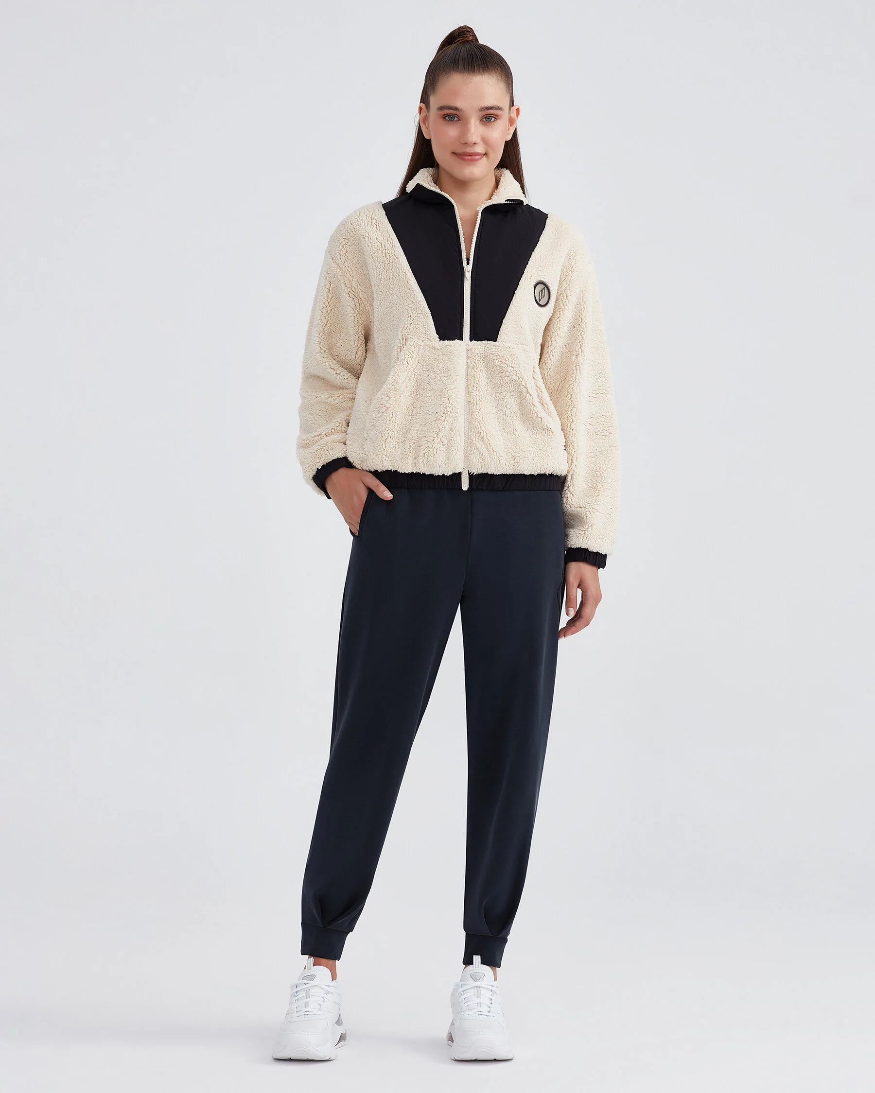 Skechers W Outdoor Fleece Half Zip Sherpa Kadın Beyaz Polar