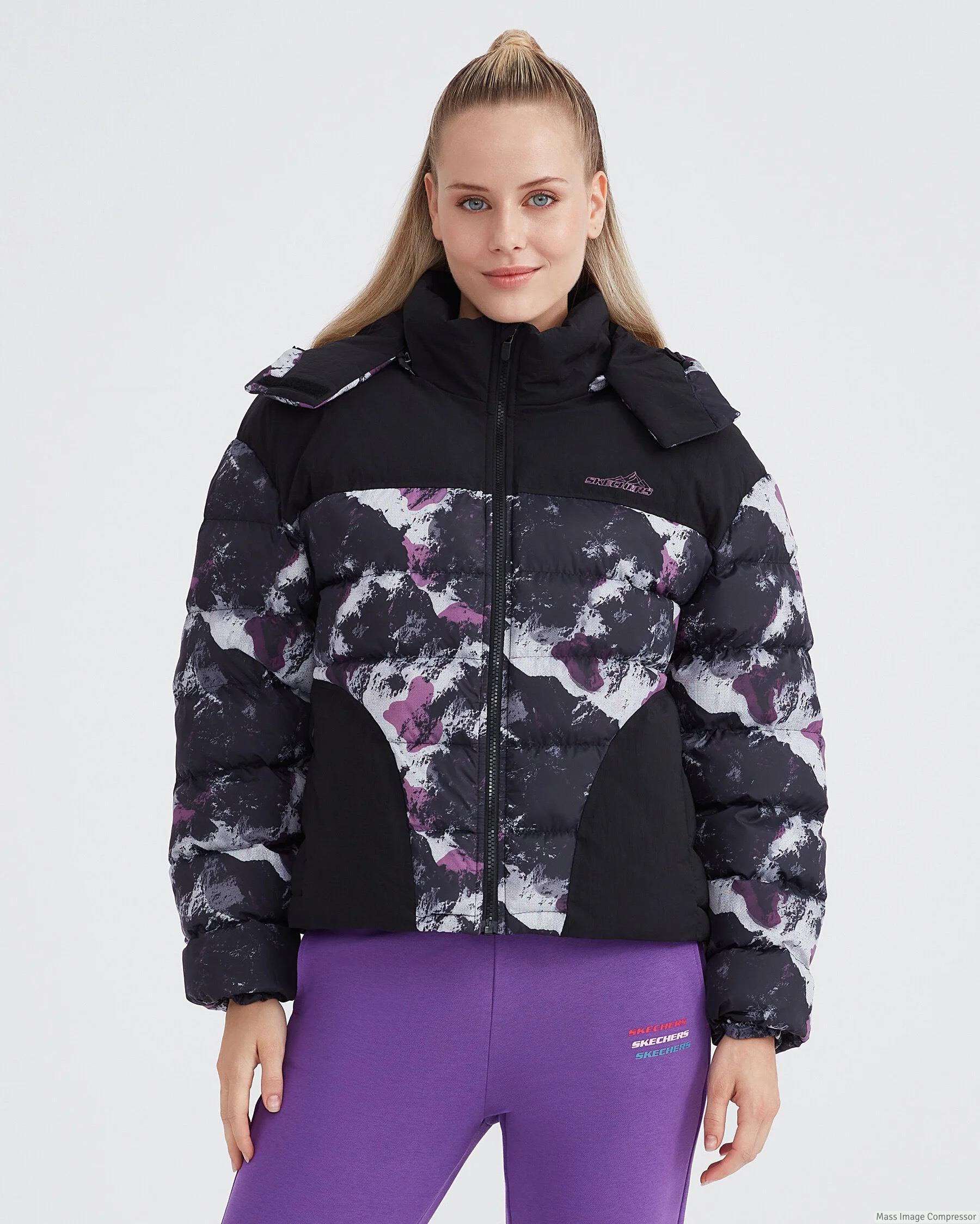 Skechers W Outerwear Padded Jacket Kadın Siyah Mont