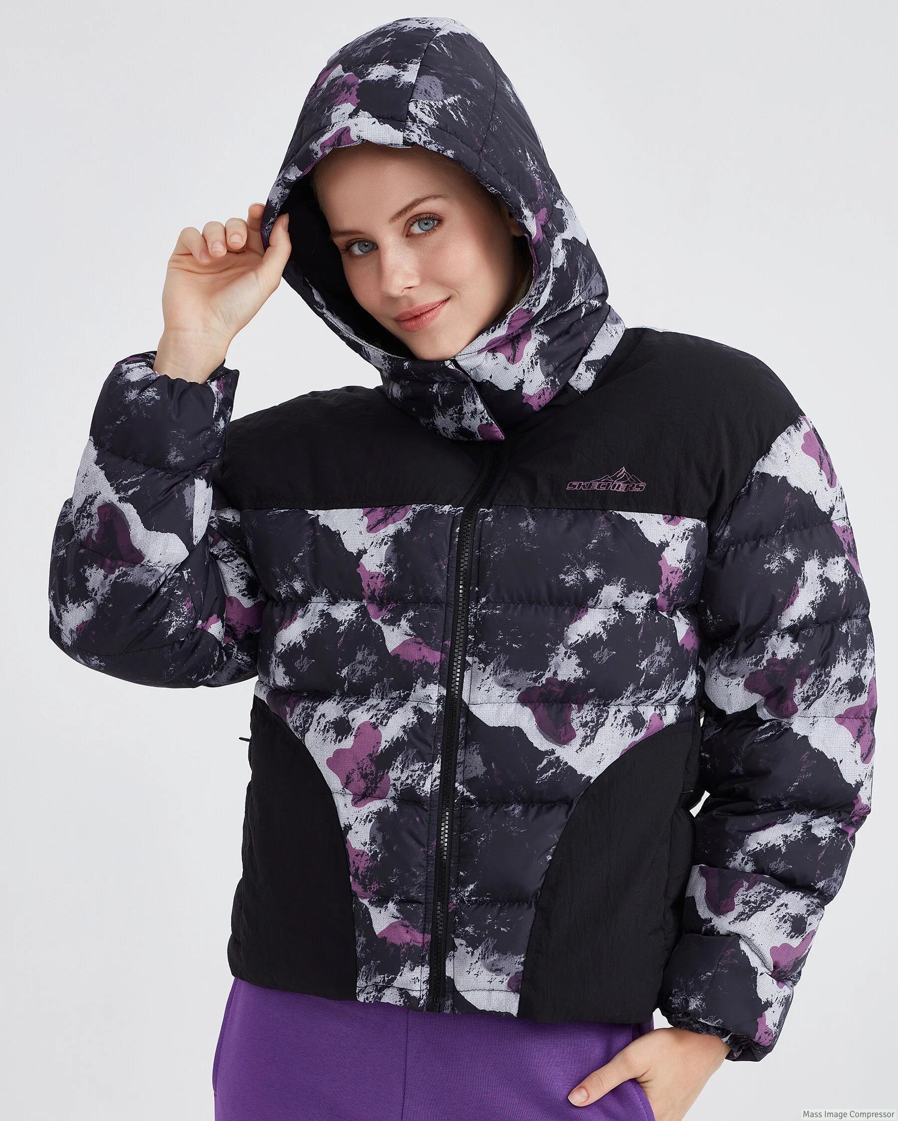 Skechers W Outerwear Padded Jacket Kadın Siyah Mont
