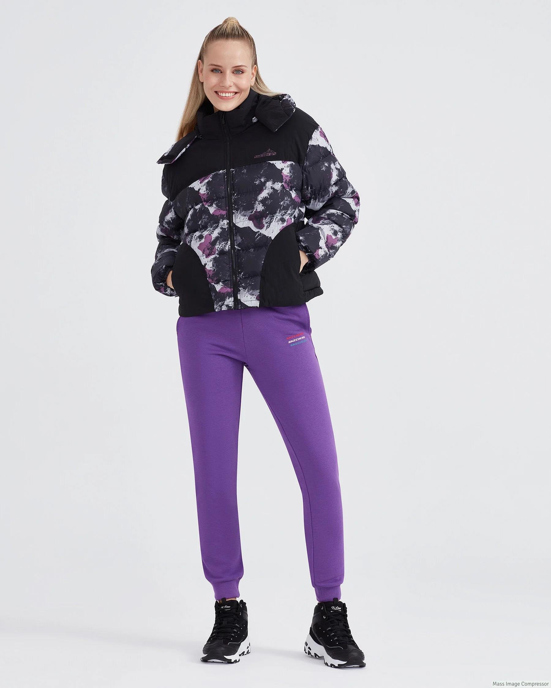 Skechers W Outerwear Padded Jacket Kadın Siyah Mont