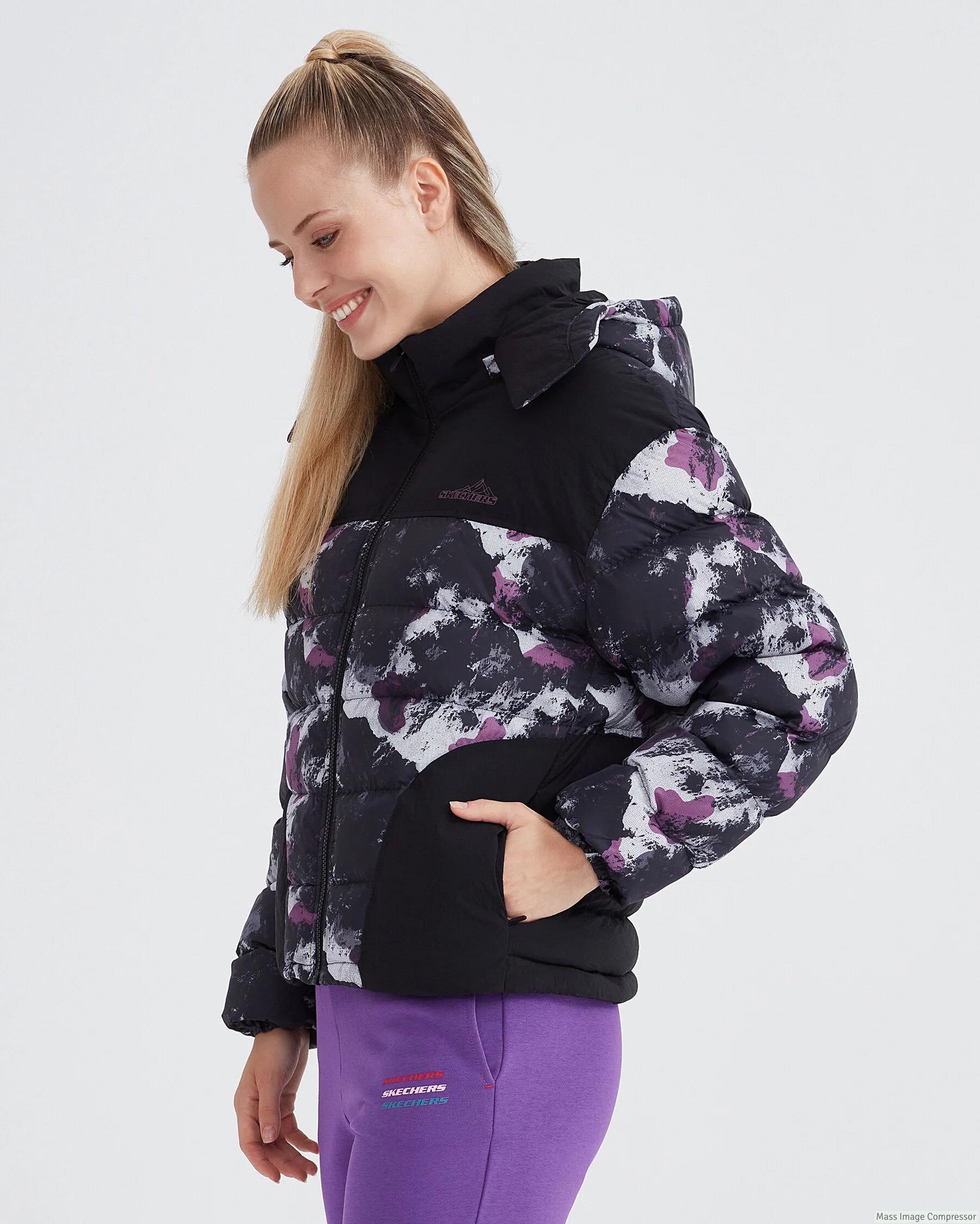 Skechers W Outerwear Padded Jacket Kadın Siyah Mont