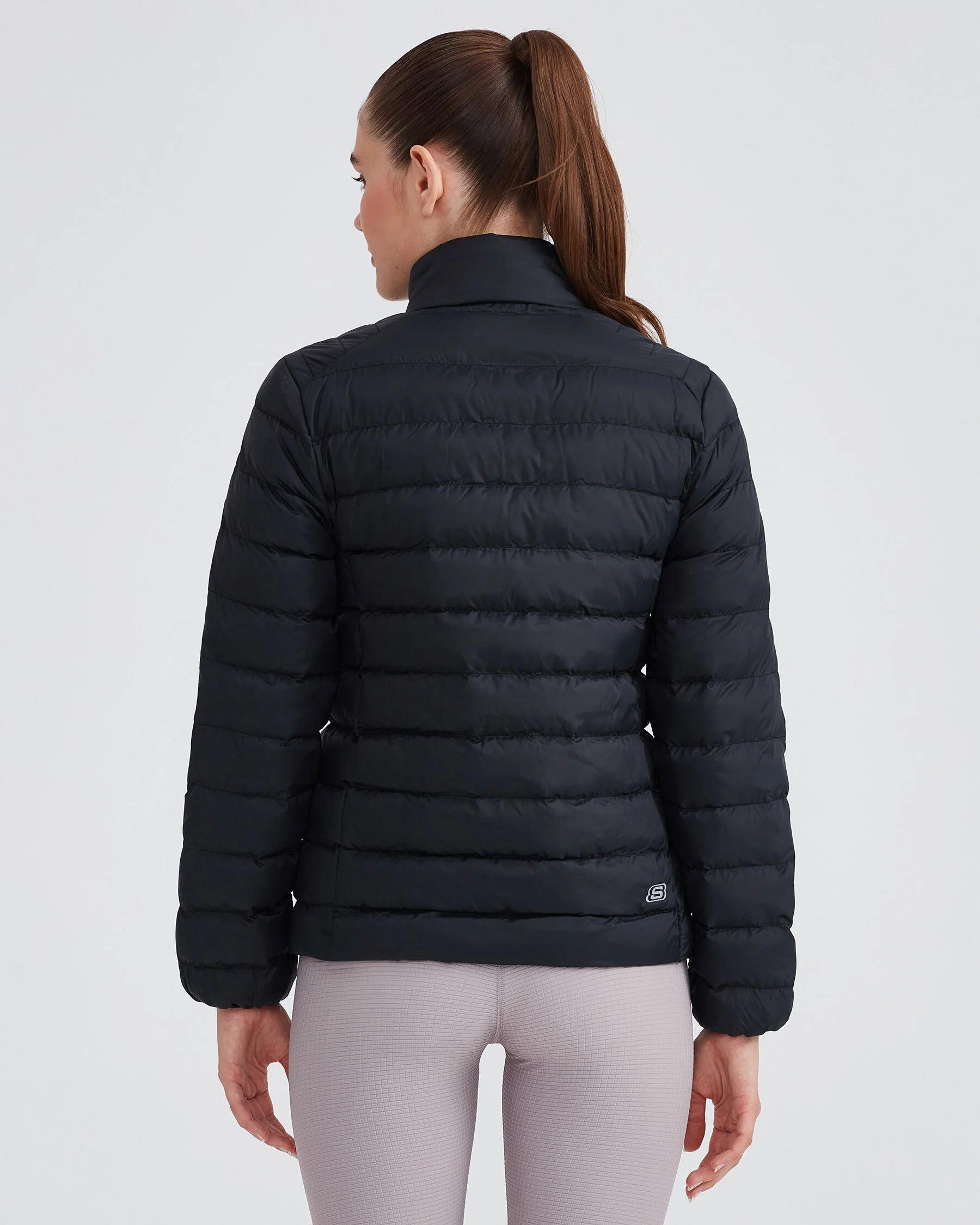 Skechers W Outerwear Pop Up Detailed Padded Jacket Kadın Siyah Mont