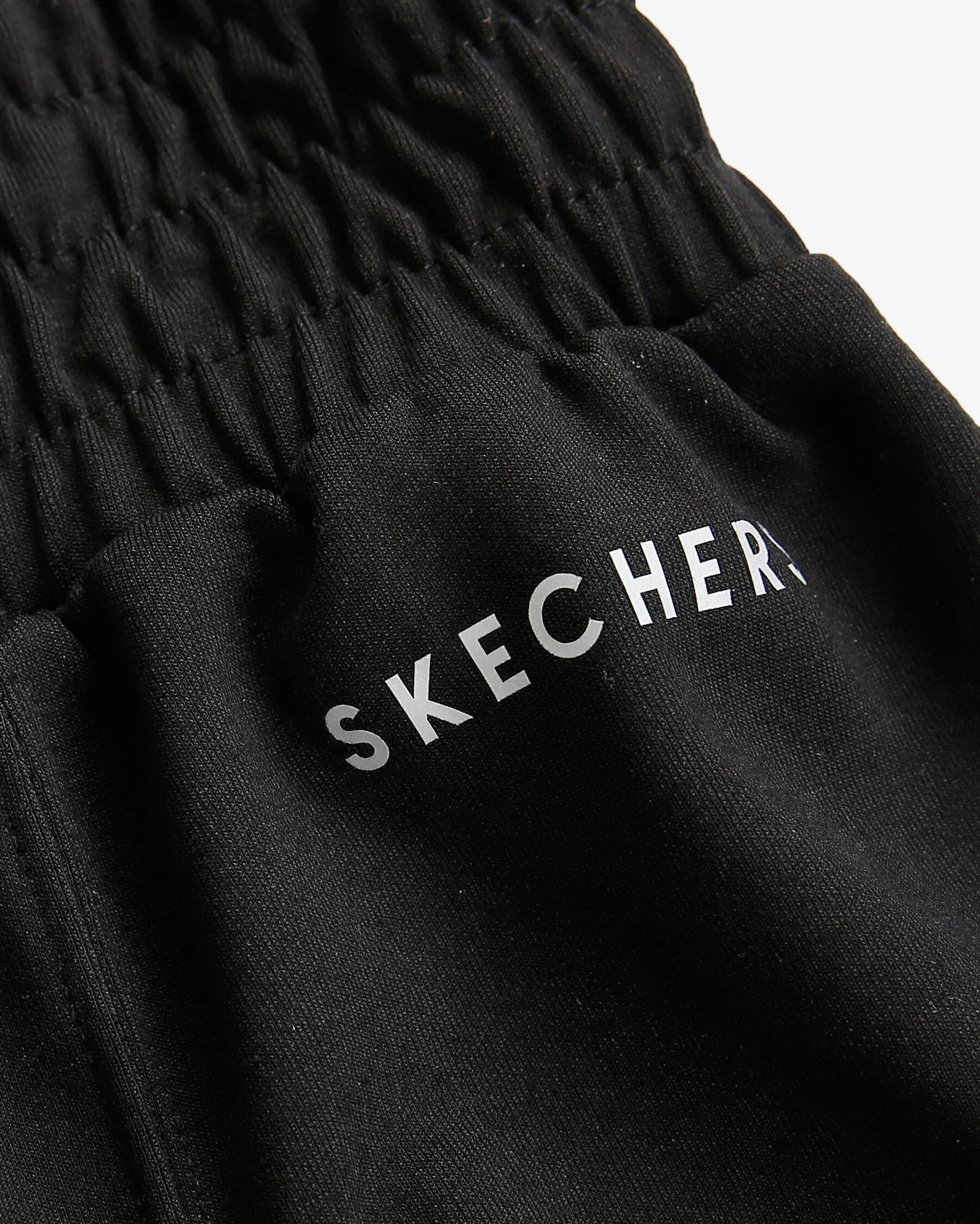Skechers W Soft Touch Shinny Logo Wide Leg Sweatpant Kadın Siyah Eşofman Alt