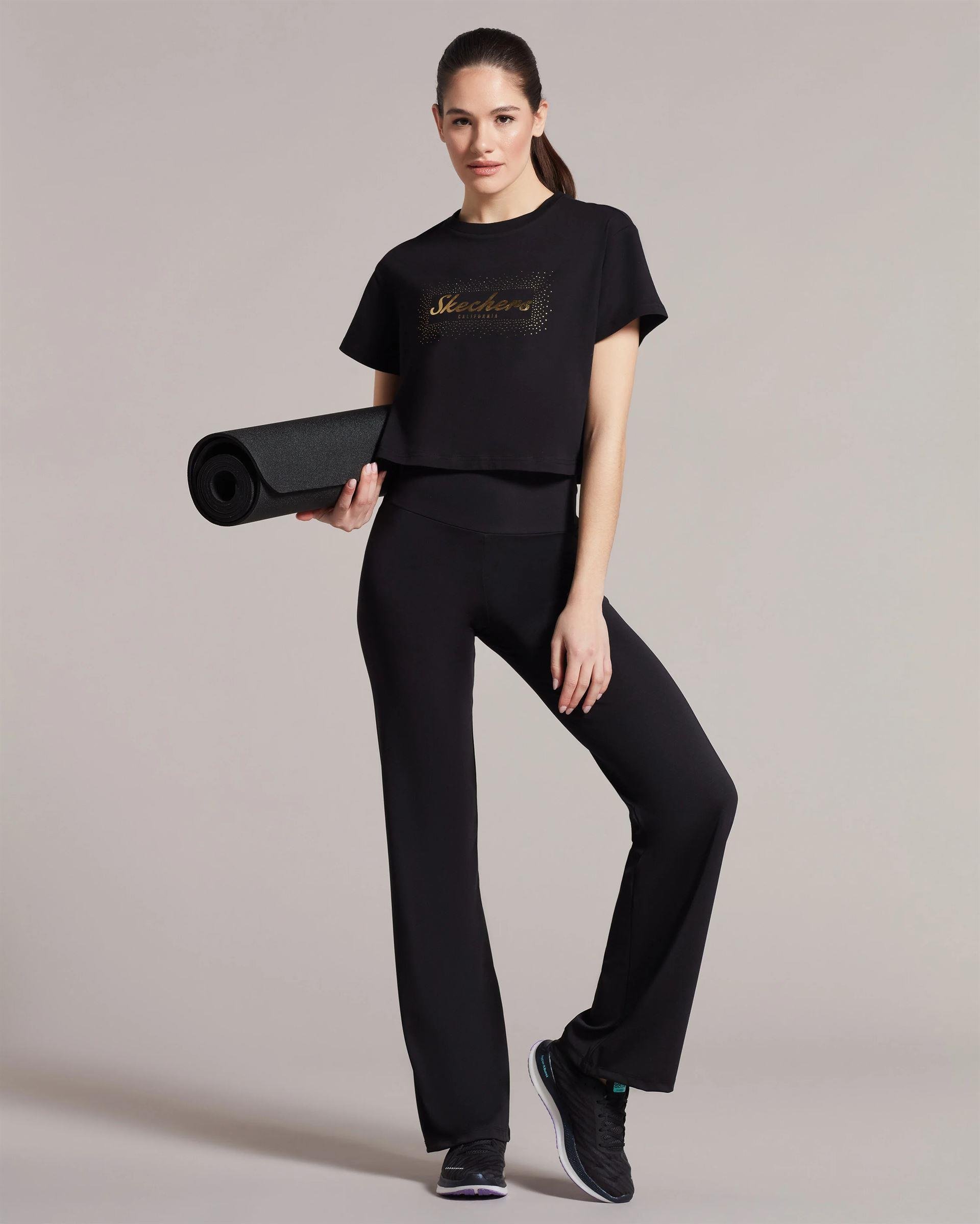 Skechers W Table Project Wide Leg Sweatpant Kadın Siyah Eşofman Alt