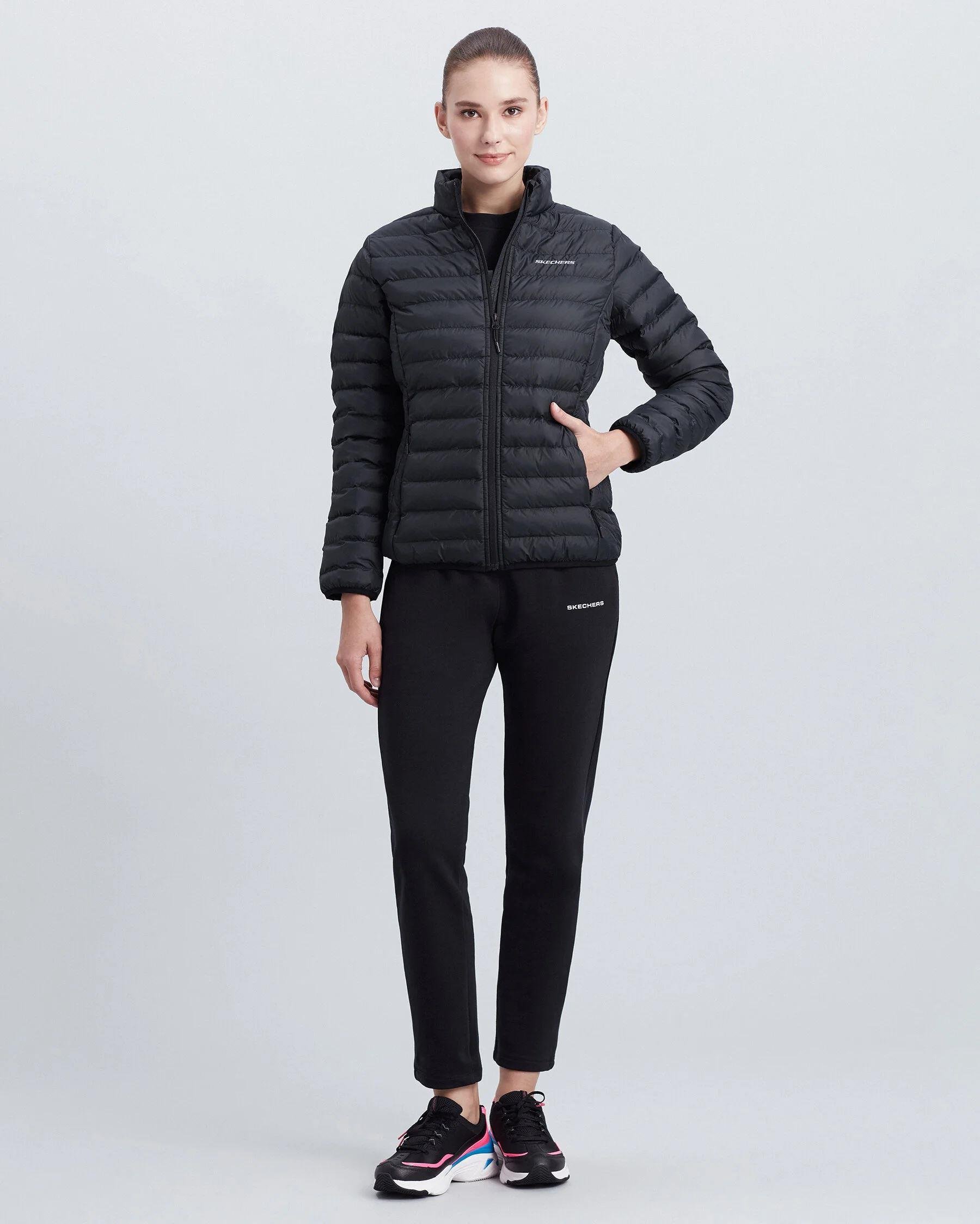 Skechers W Turtle Neck Essential Jacket Kadın Siyah Mont