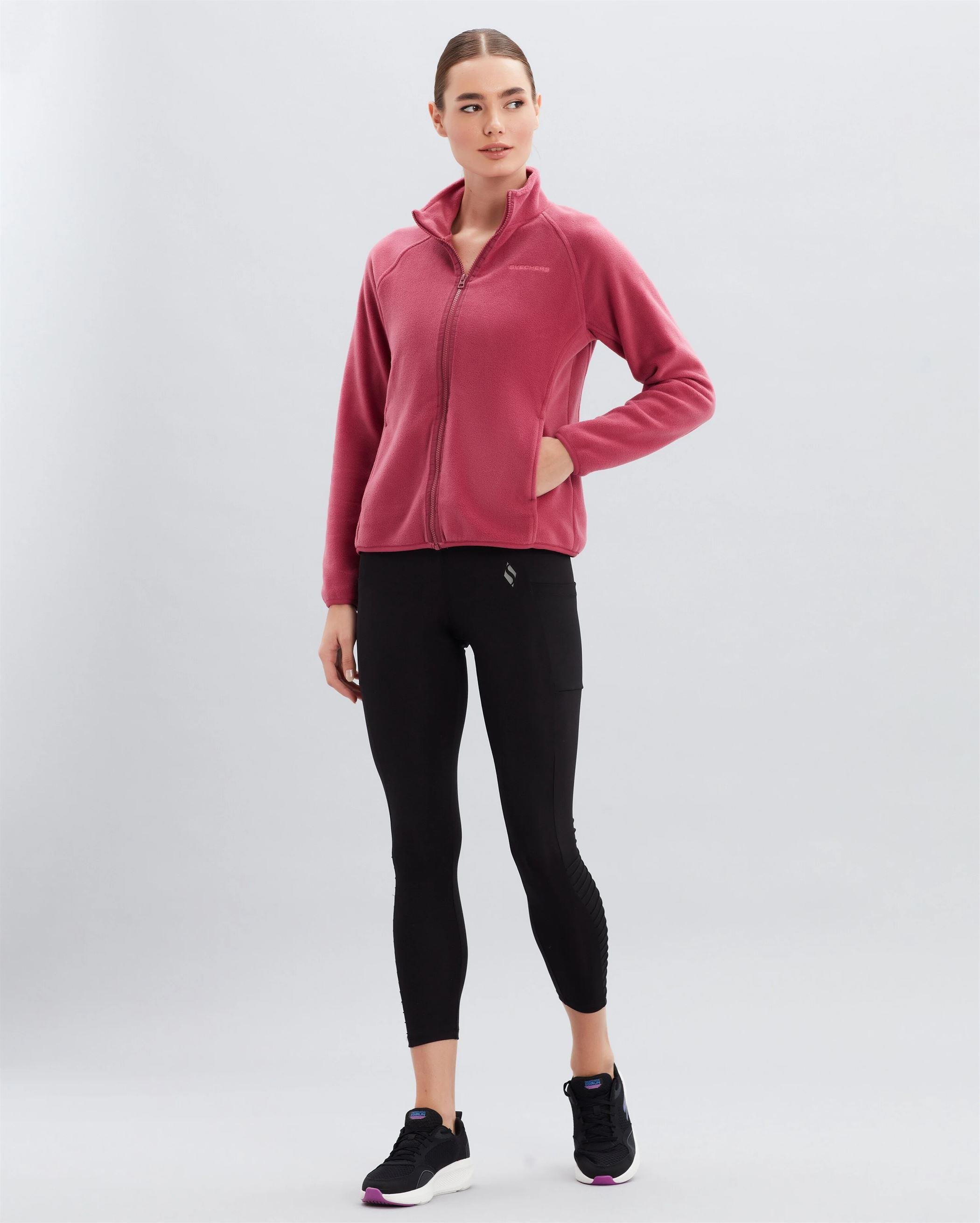 Skechers W Turtle Neck Full Zip Polar Kadın Pembe Polar