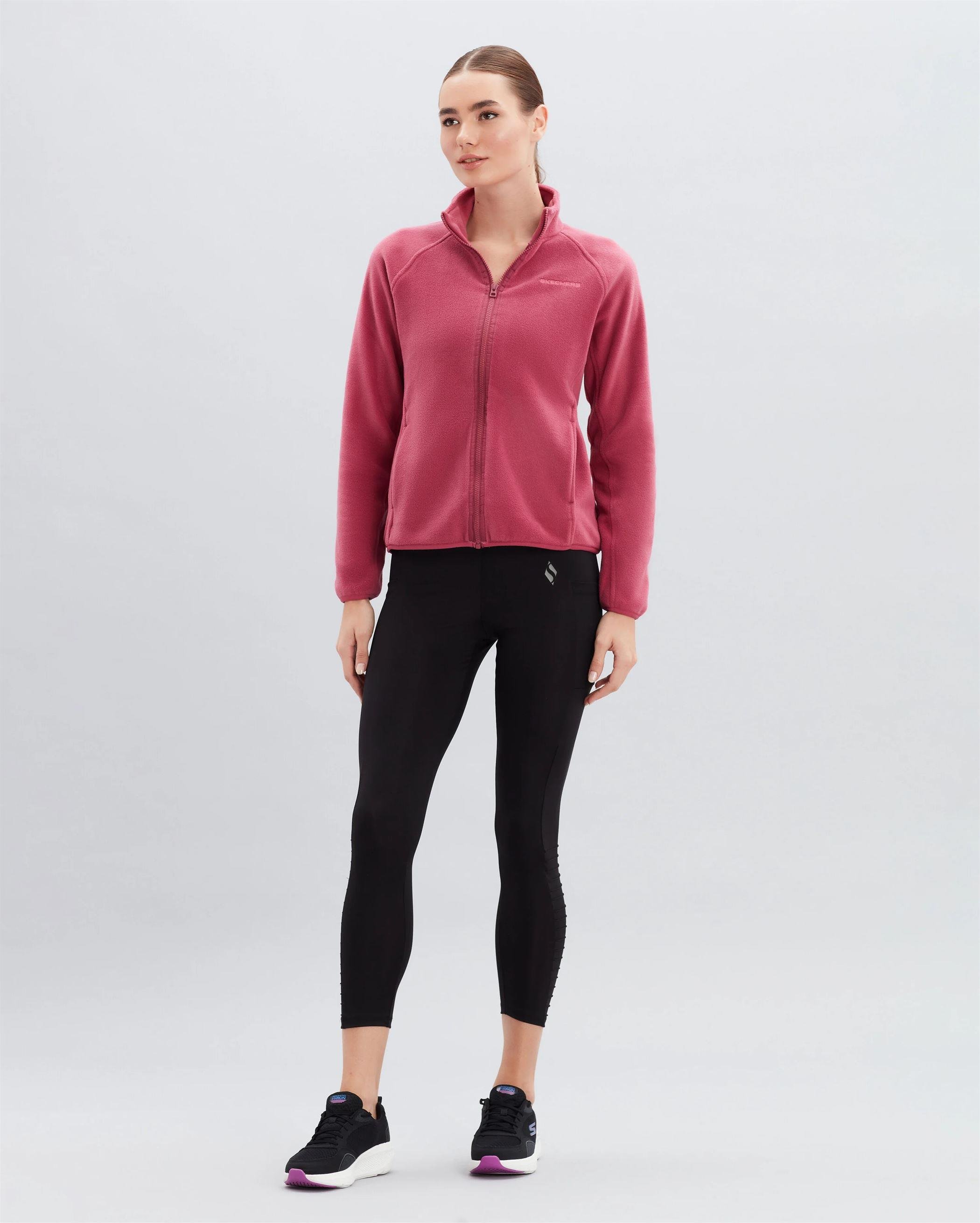 Skechers W Turtle Neck Full Zip Polar Kadın Pembe Polar