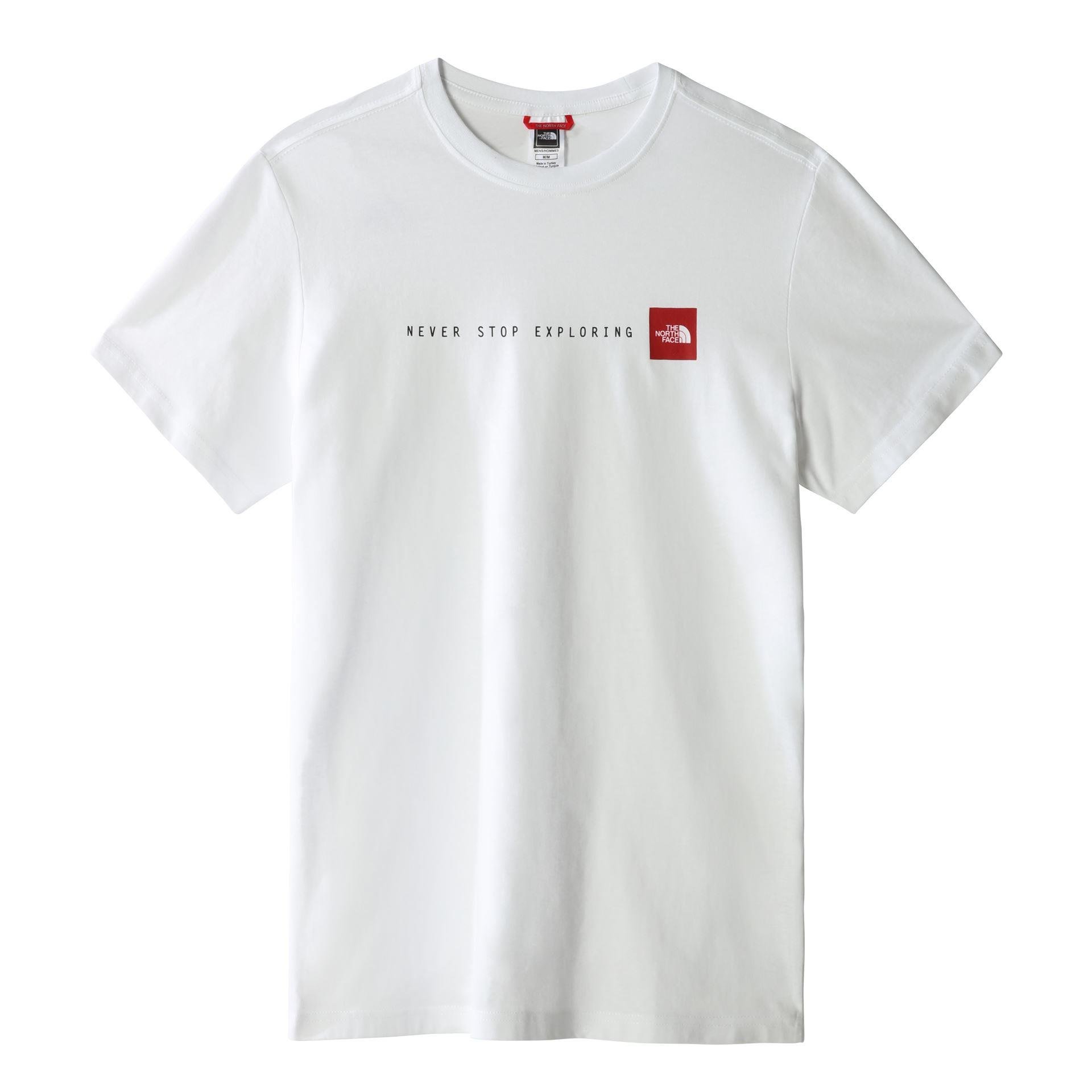 The North Face M S/S Never Stop Exploring Tee Erkek Beyaz Bisiklet Yaka Tshirt