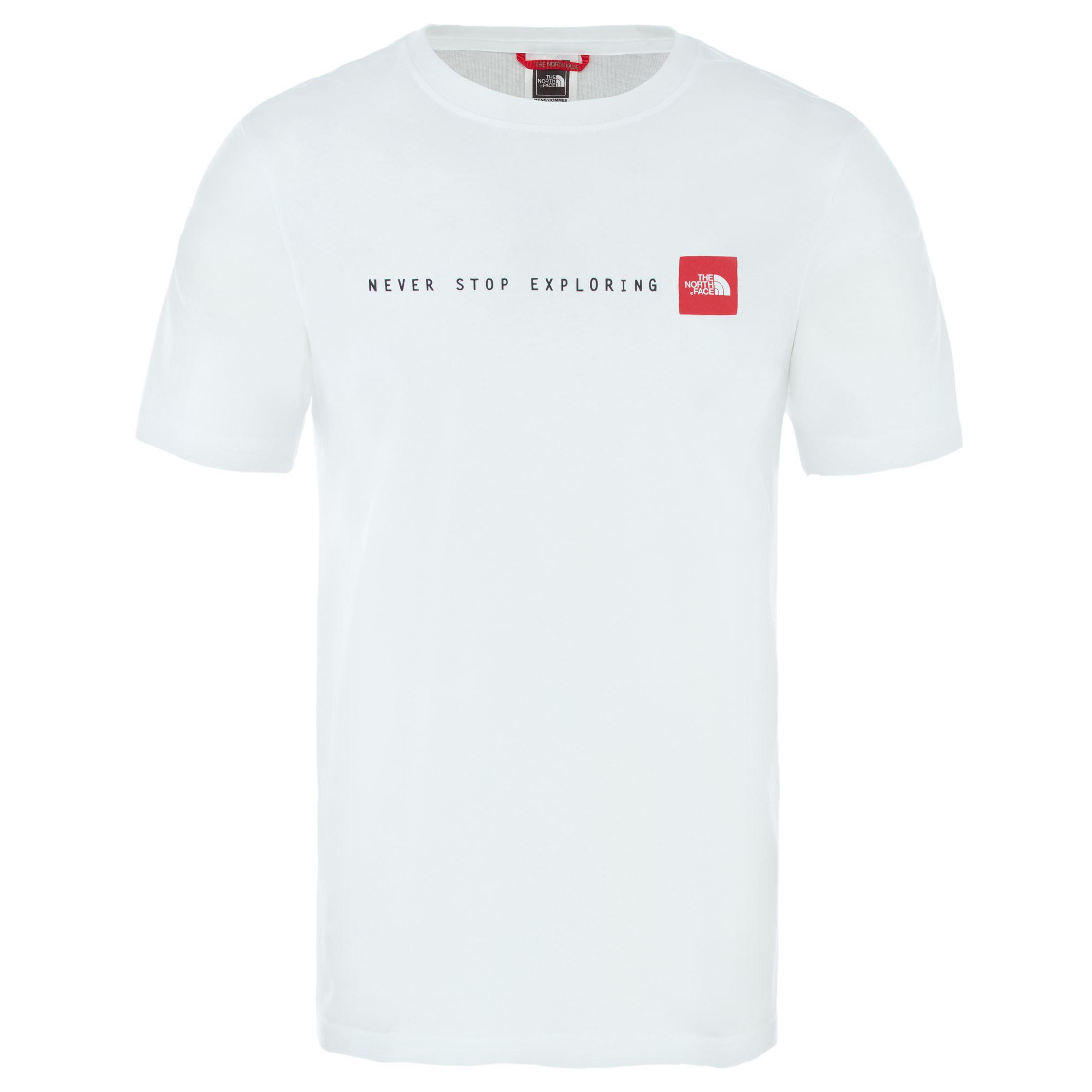 The North Face M S/S Never Stop Exploring Tee - Eu Erkek Beyaz Bisiklet Yaka Tshirt