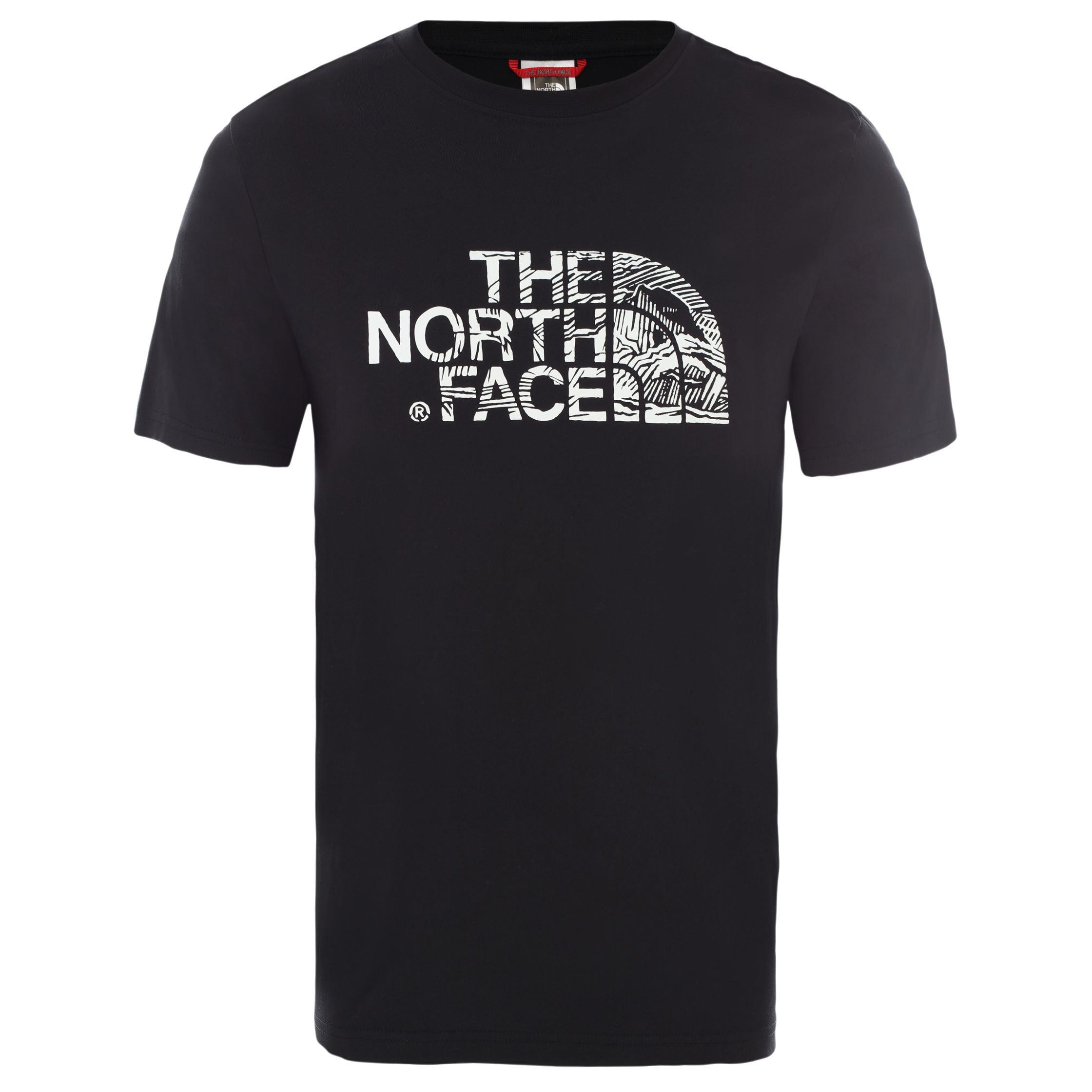 The North Face M S/S Woodcut Dome Tee-Eu Erkek Siyah Bisiklet Yaka Tshirt
