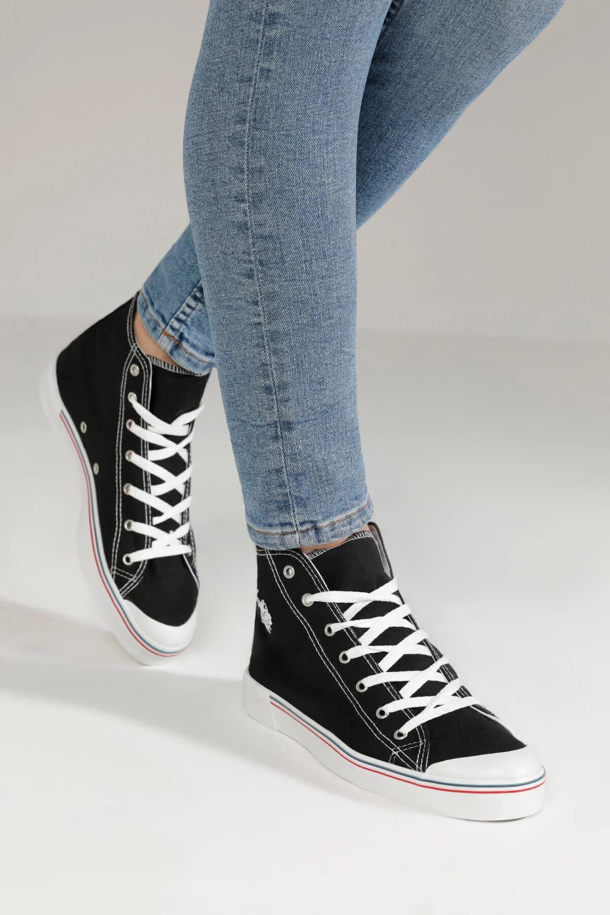 U.S. Polo Assn. 2M Penelope High 2Fx Kadın Siyah Spor Ayakkabı