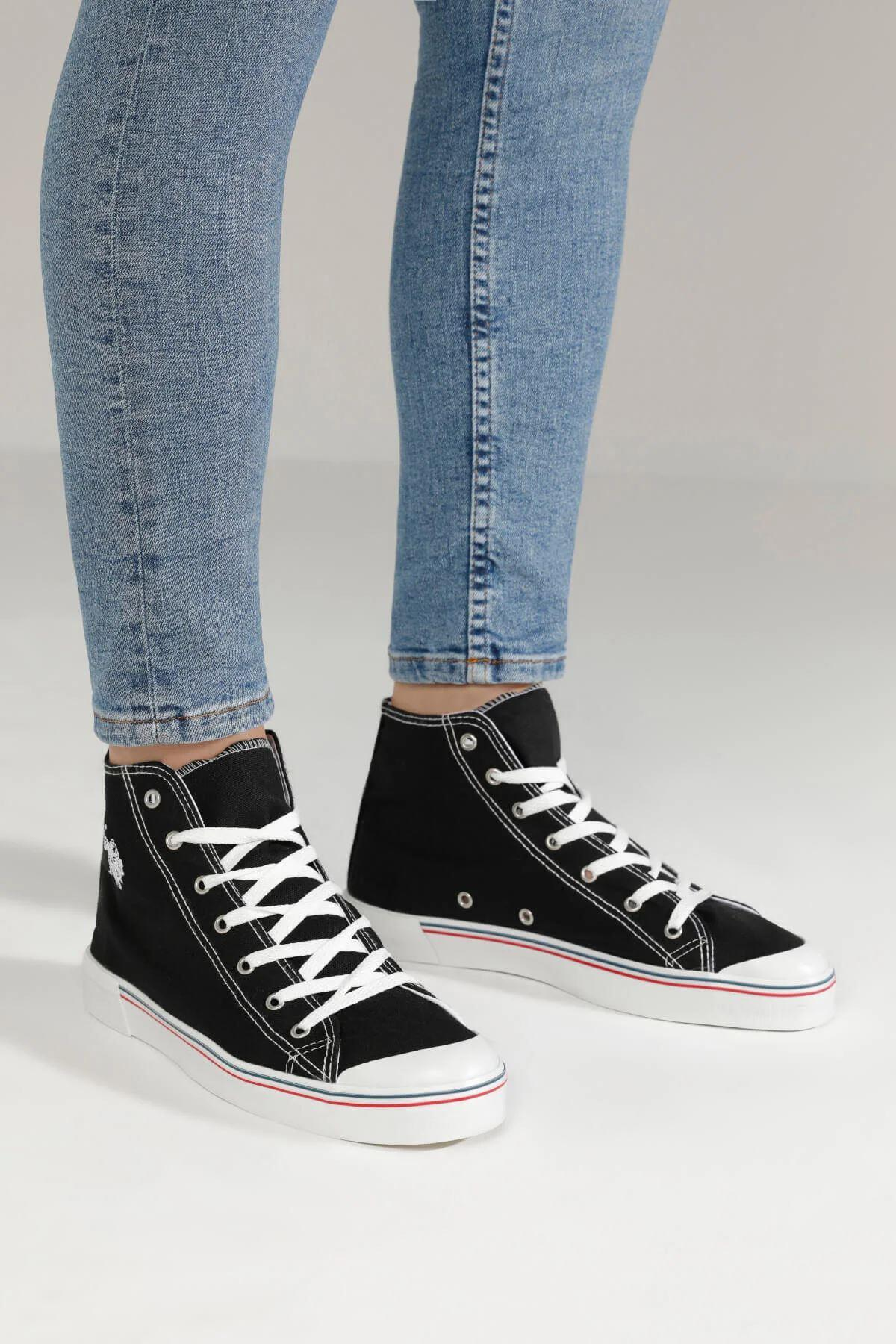 U.S. Polo Assn. 2M Penelope High 2Fx Kadın Siyah Spor Ayakkabı