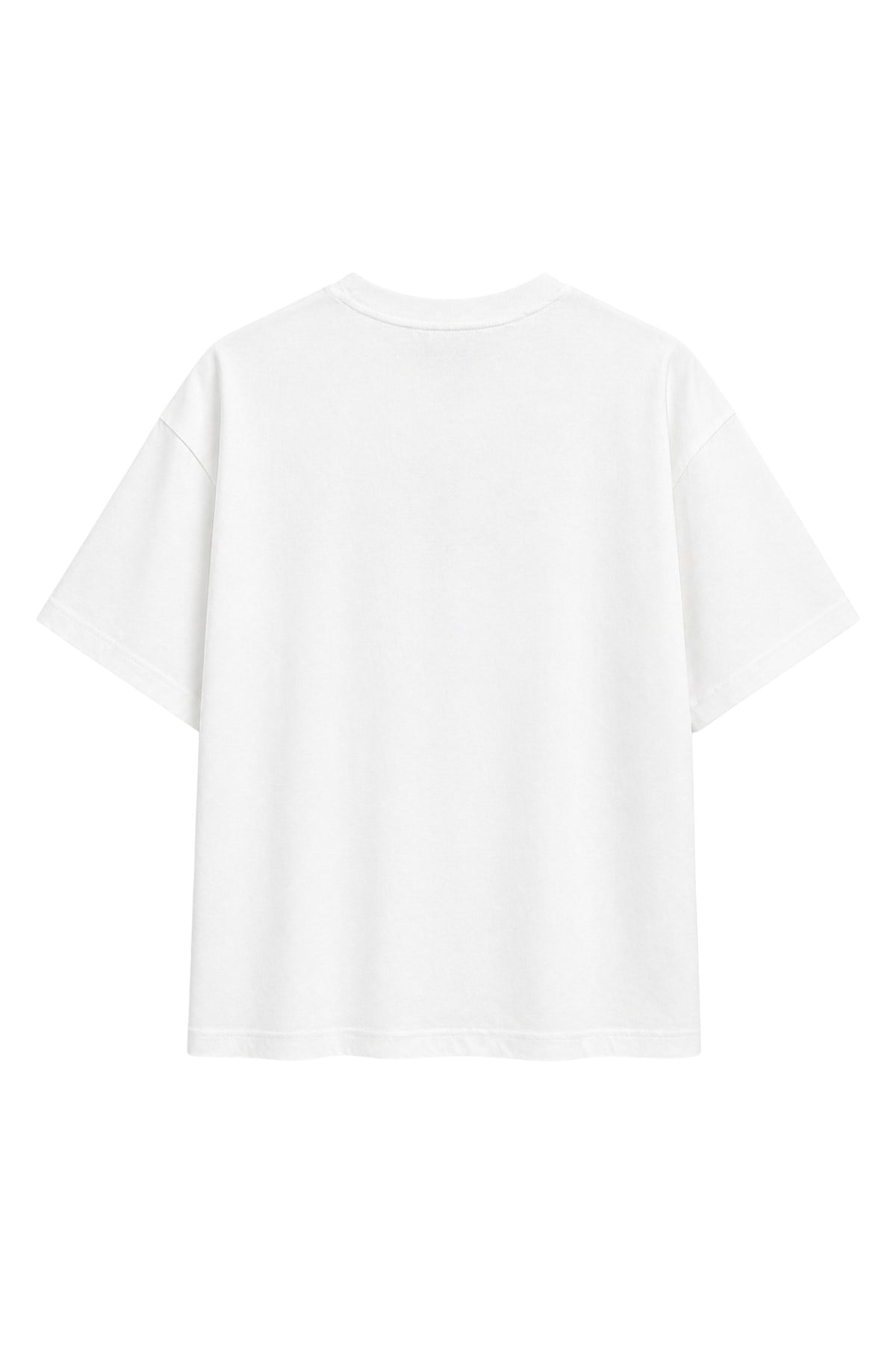 2101 Kadın Bisiklet Yaka Soft Oversize Basic T-Shirt Beyaz