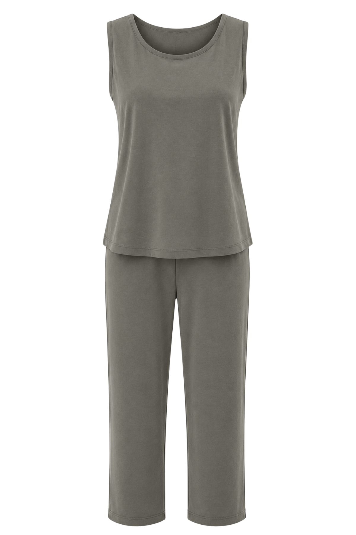 2117 Kadın Basic Relax Fit Atlet Pantolon İkili Takım Haki