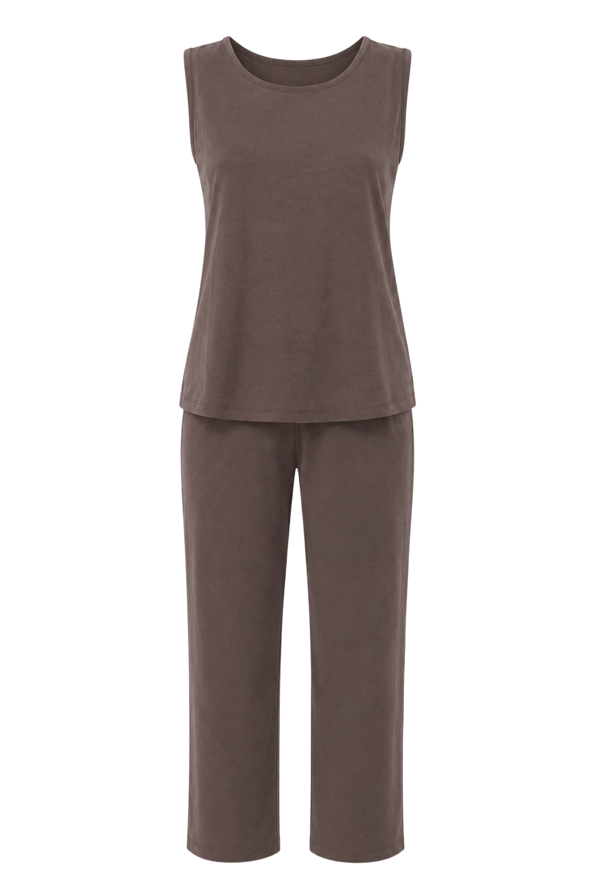 2117 Kadın Basic Relax Fit Atlet Pantolon İkili Takım Kahve