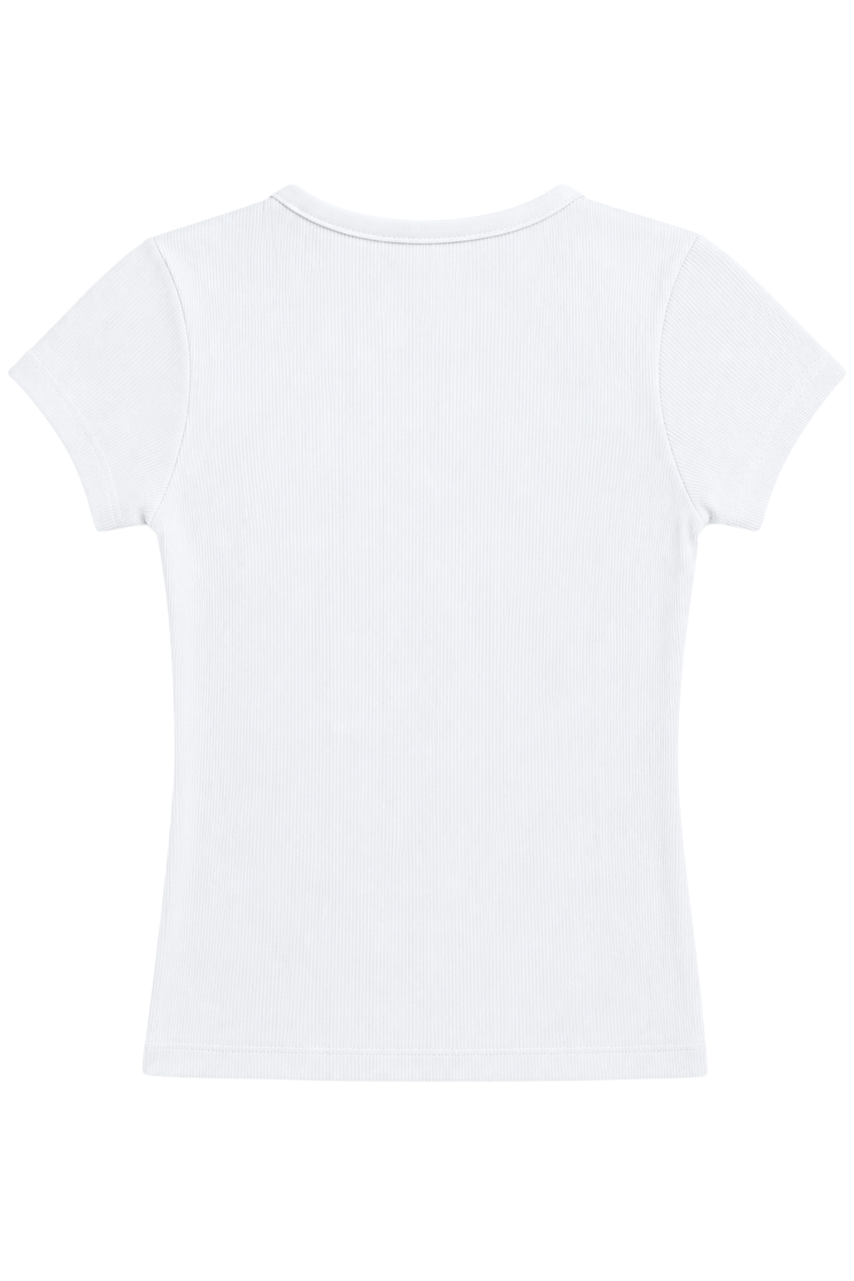 2121 Kadın %100 Pamuk Kaşkorse Düğme Detaylı T-Shirt Beyaz