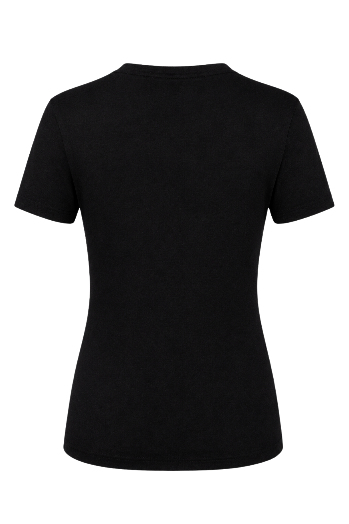 2122 Kadın V Yaka Basic Kısa Kollu T-Shirt Siyah