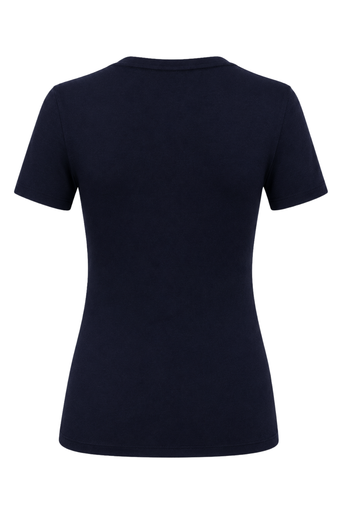 2122 Kadın V Yaka Basic Kısa Kollu T-Shirt Lacivert