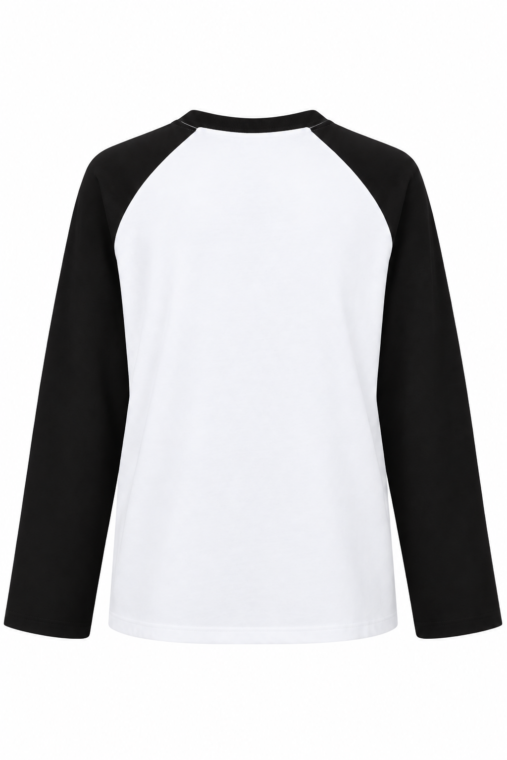 2242 Reglan Uzun Kollu Çift Renk Bisiklet Yaka T-Shirt Siyah