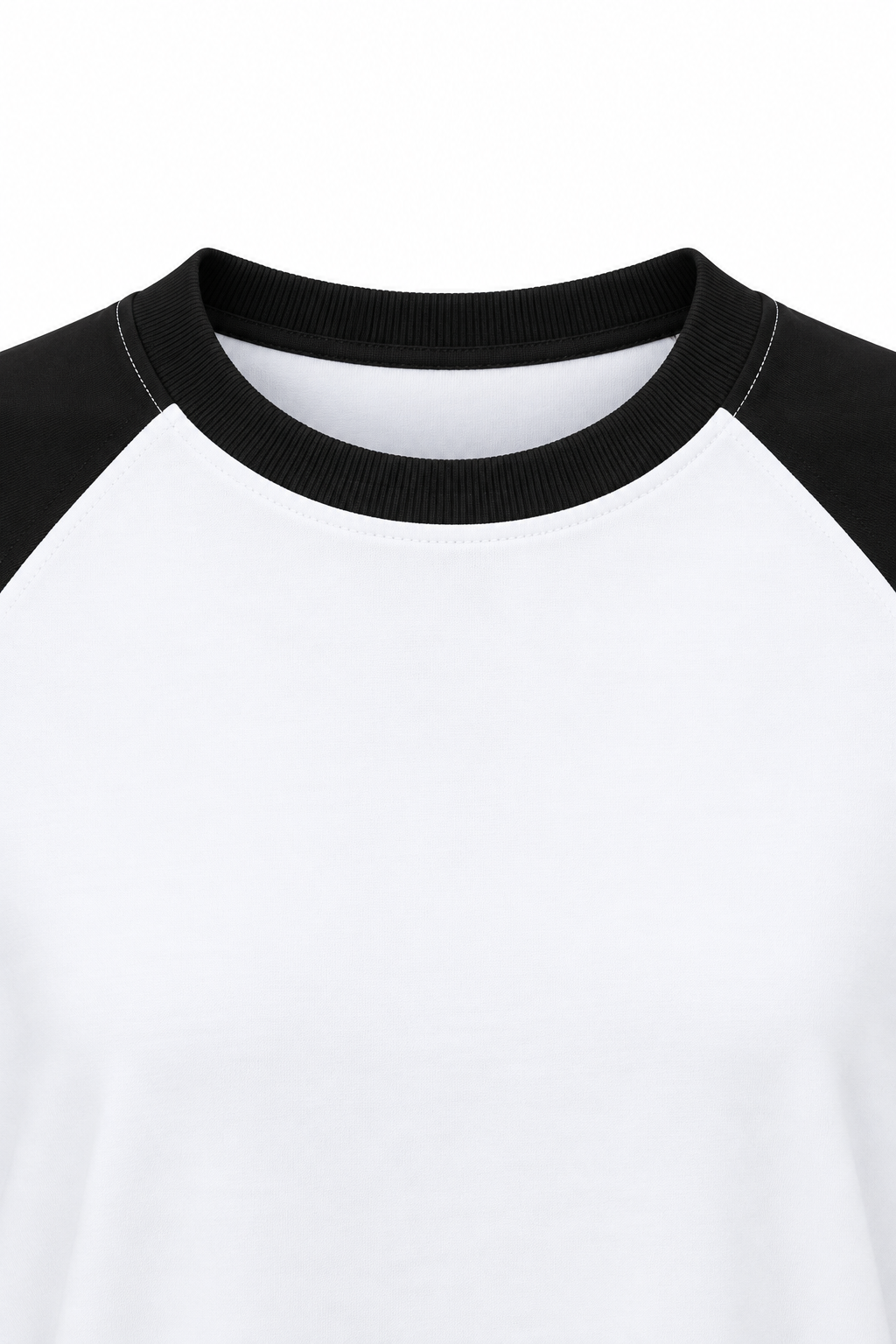 2242 Reglan Uzun Kollu Çift Renk Bisiklet Yaka T-Shirt Siyah