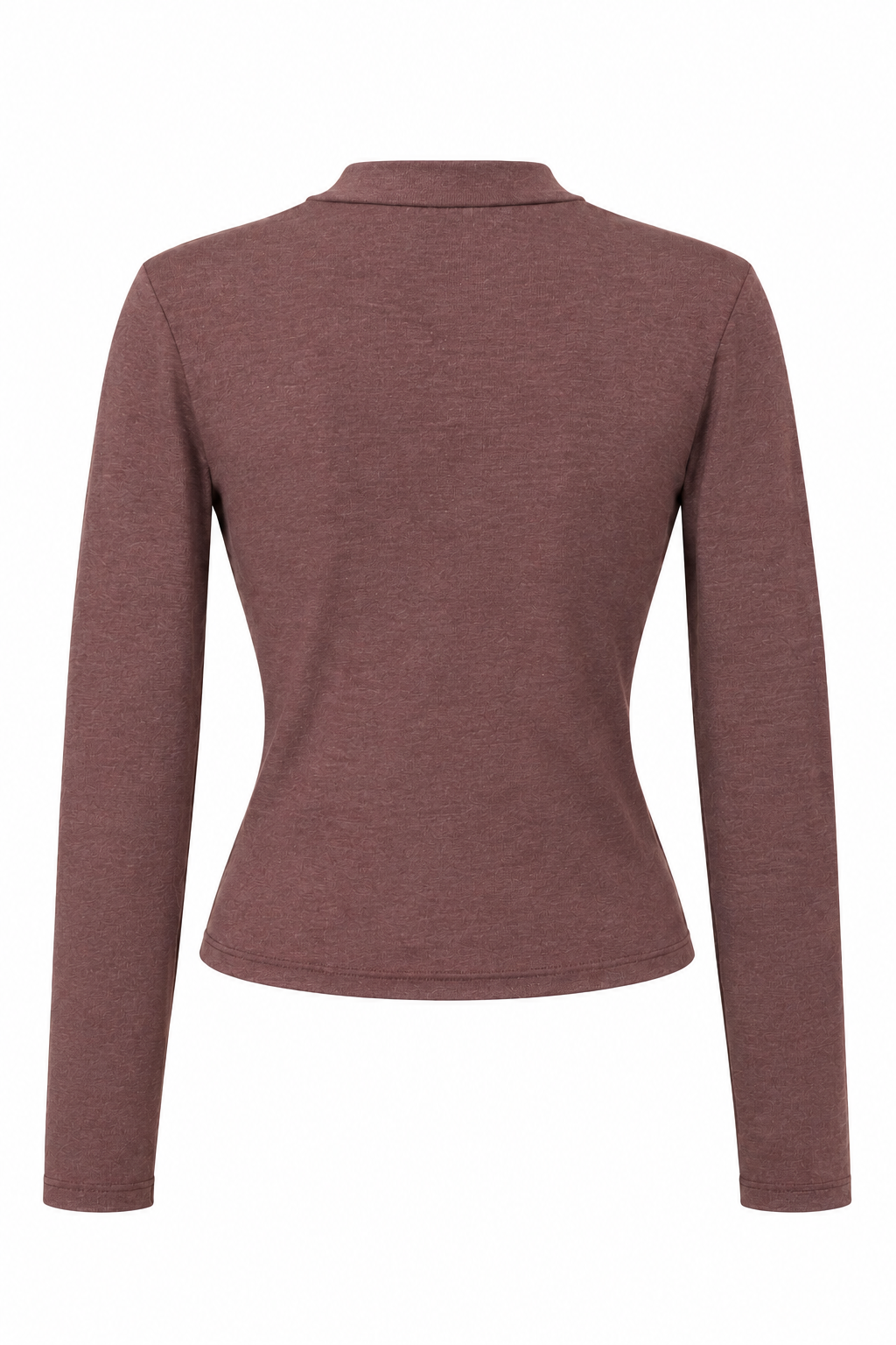 2243 Kadın Yarım Balıkçı Yaka Uzun Kollu Slim Fit Bluz Bordo