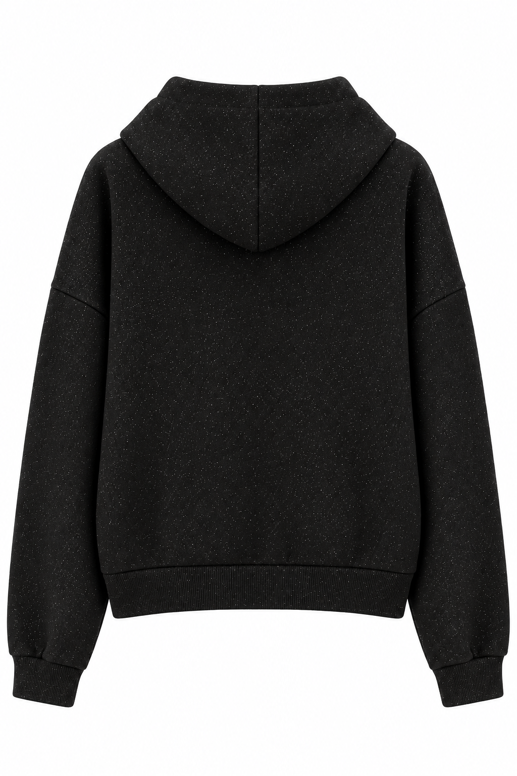 2253 Işıltılı Kapüşonlu 3 İplik Sweatshirt Siyah