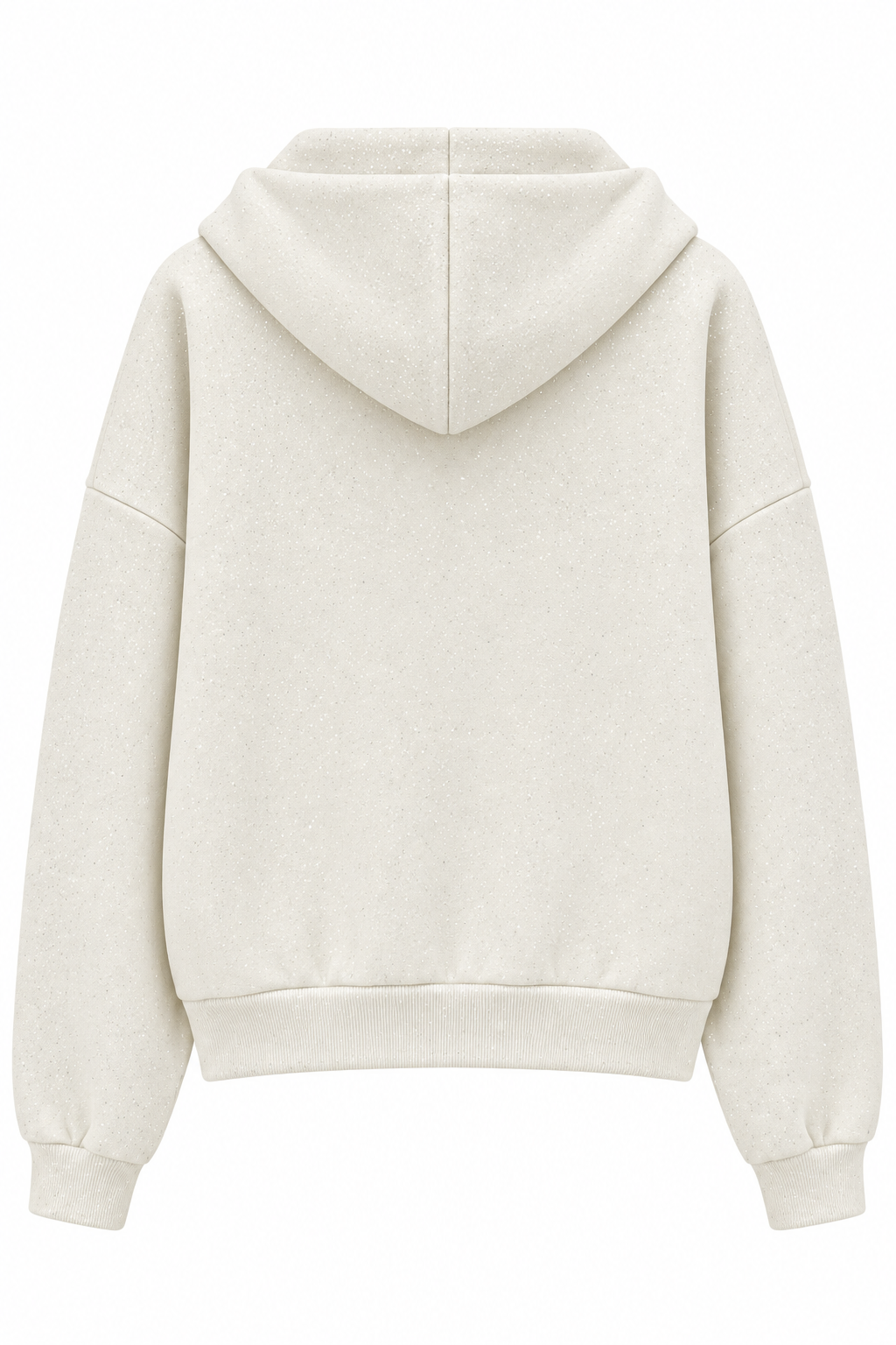 2253 Işıltılı Kapüşonlu 3 İplik Sweatshirt Ekru