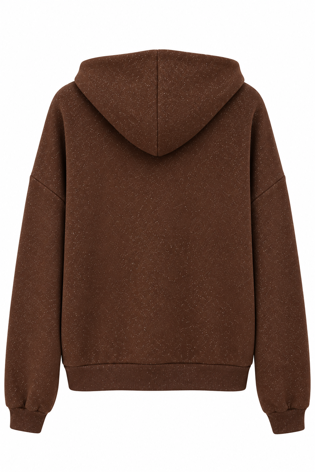 2253 Işıltılı Kapüşonlu 3 İplik Sweatshirt Kahve
