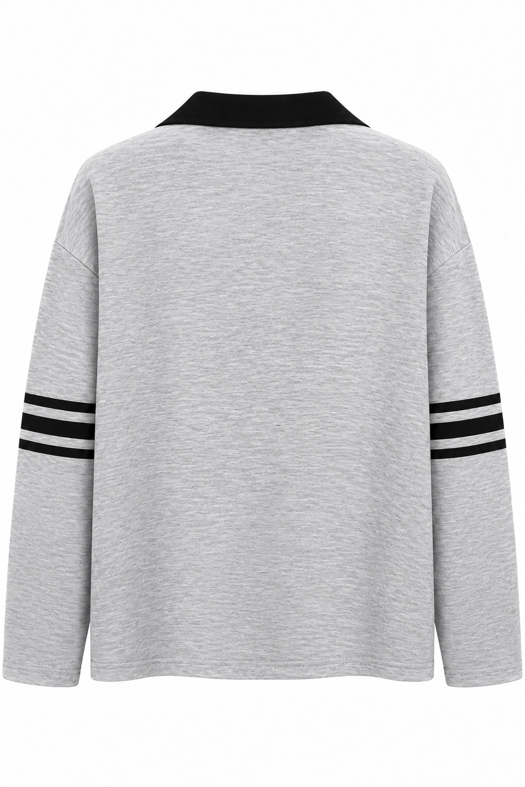 2258 Kadın Los Angeles 95 Baskılı Polo Yaka Sweatshirt Gri
