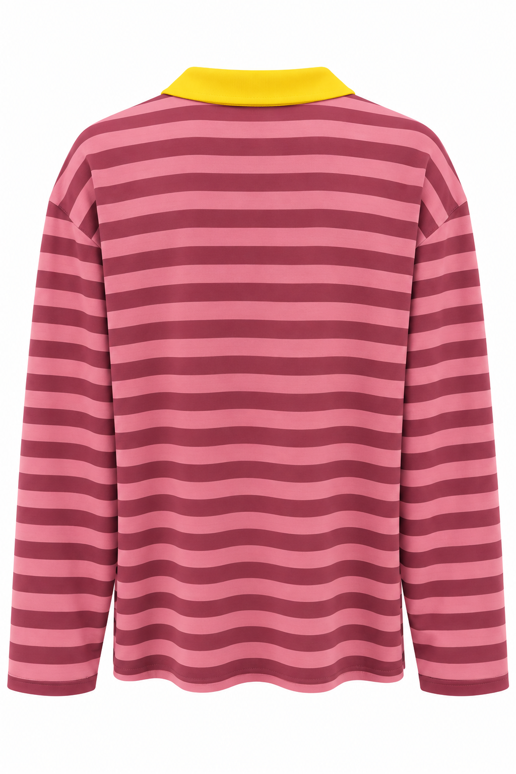 2259 Kadın Çizgili Los Angeles Baskılı Polo Yaka Sweatshirt Pembe
