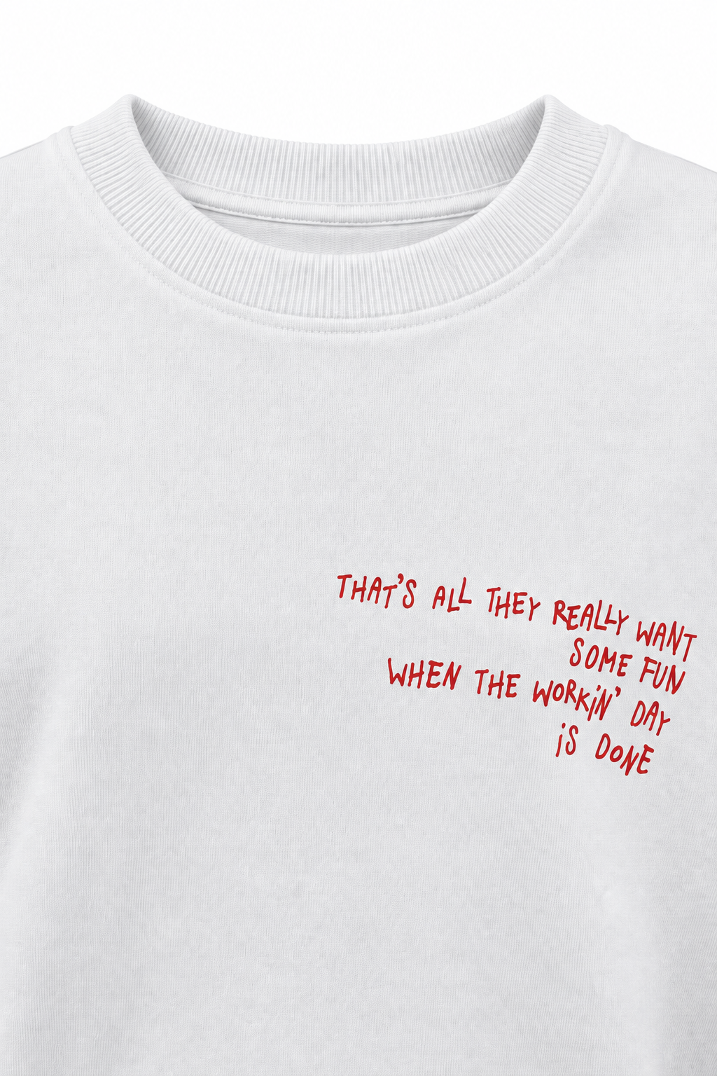 2262 Kadın Girls Wanna Have Fun Baskılı Oversize Sweatshirt Beyaz