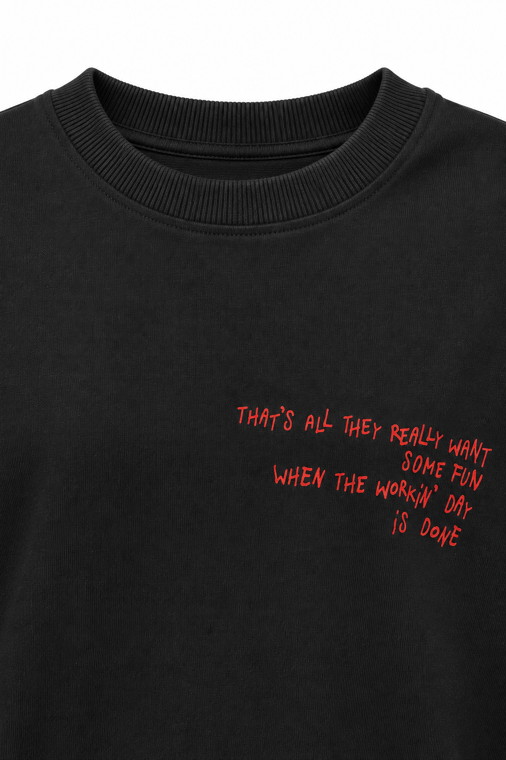 2262 Kadın Girls Wanna Have Fun Baskılı Oversize Sweatshirt Siyah