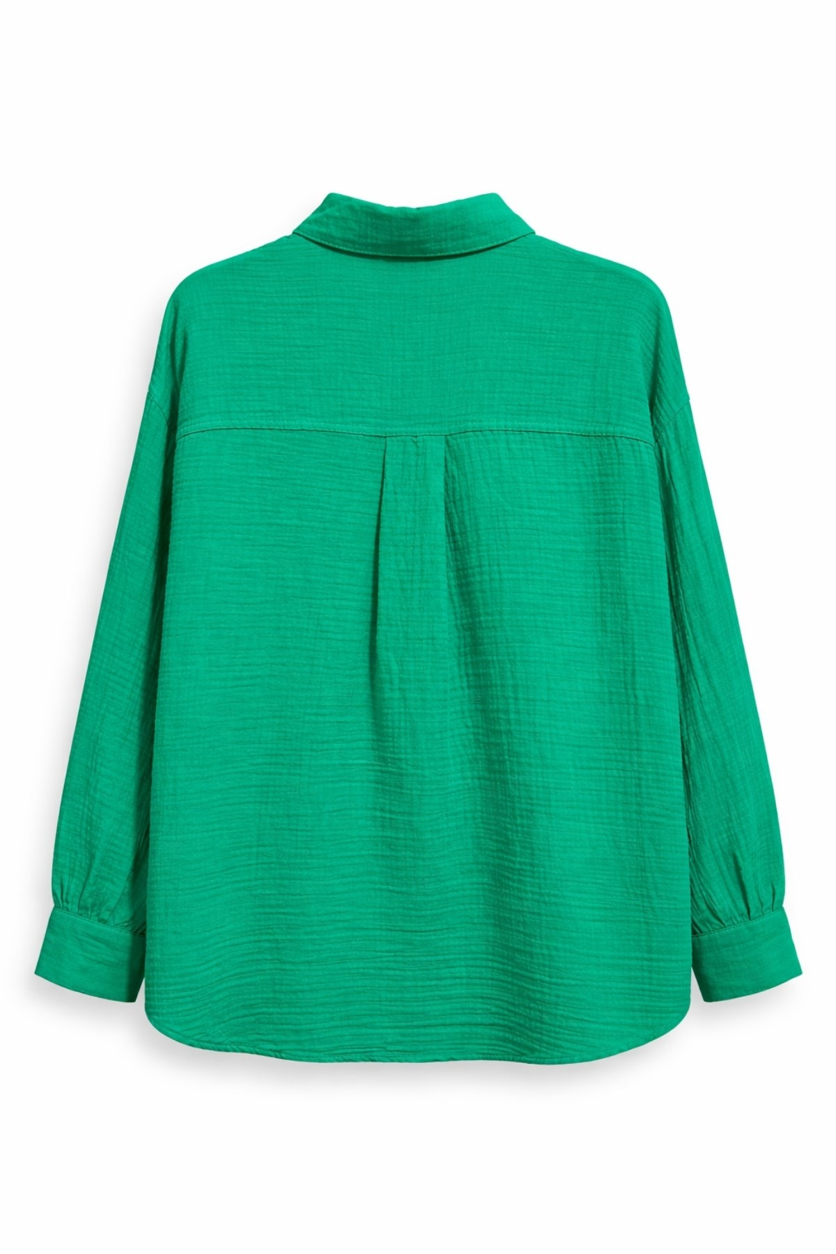 3833 Kadın Oversize Cepli Müslin Gömlek Yeşil