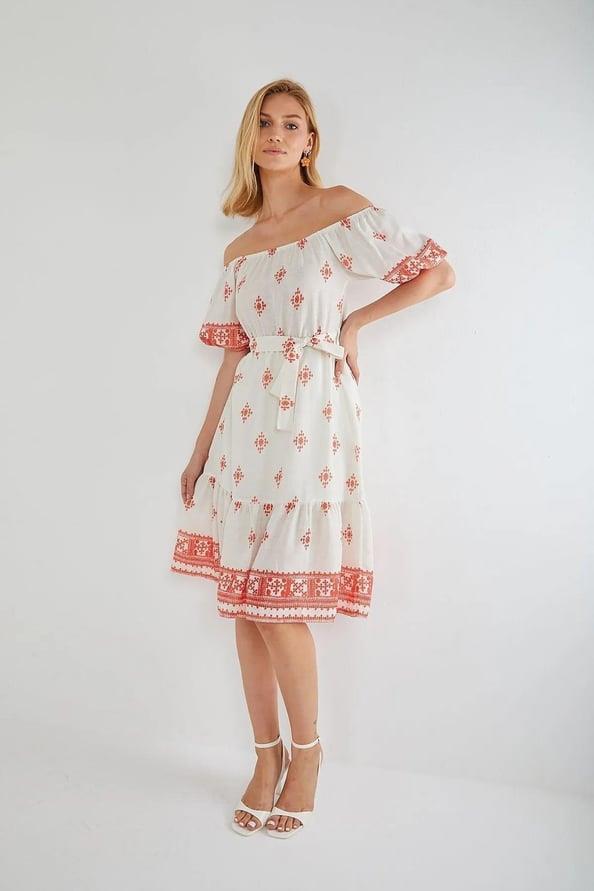 4309 Madonna Yaka Elbise Oranj