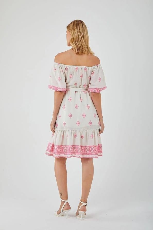 4309 Madonna Yaka Elbise Pembe