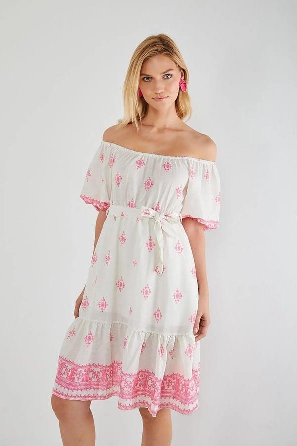 4309 Madonna Yaka Elbise Pembe