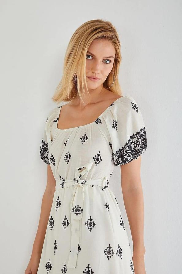 4309 Madonna Yaka Elbise Siyah