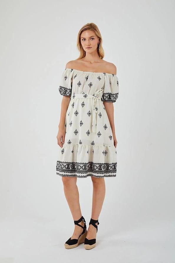 4309 Madonna Yaka Elbise Siyah