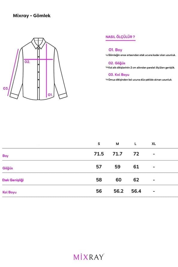 4367 Kadın Çizgili Oversize Gömlek Mavi