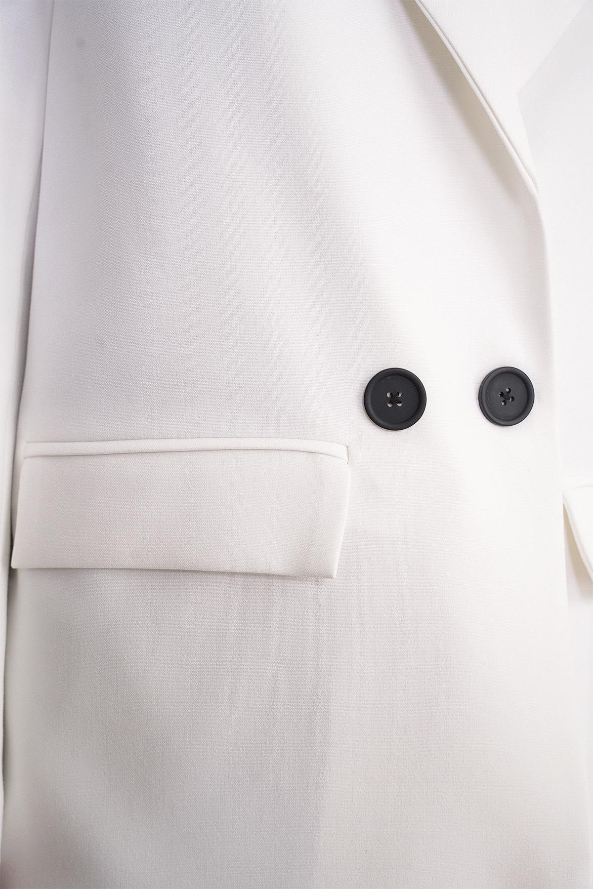 4516 Kadın Bezayağı Blazer Ceket Ekru