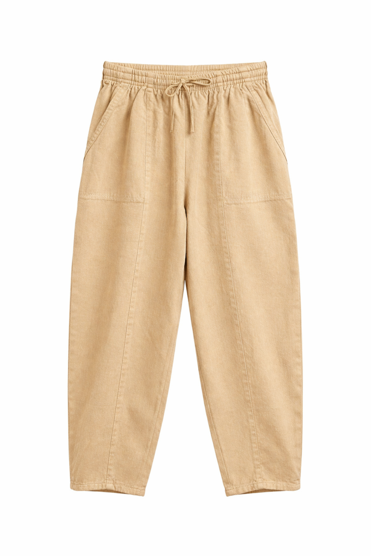 4573 Kadın Önü Çımalı Gabardin Şalvar Pantolon Camel