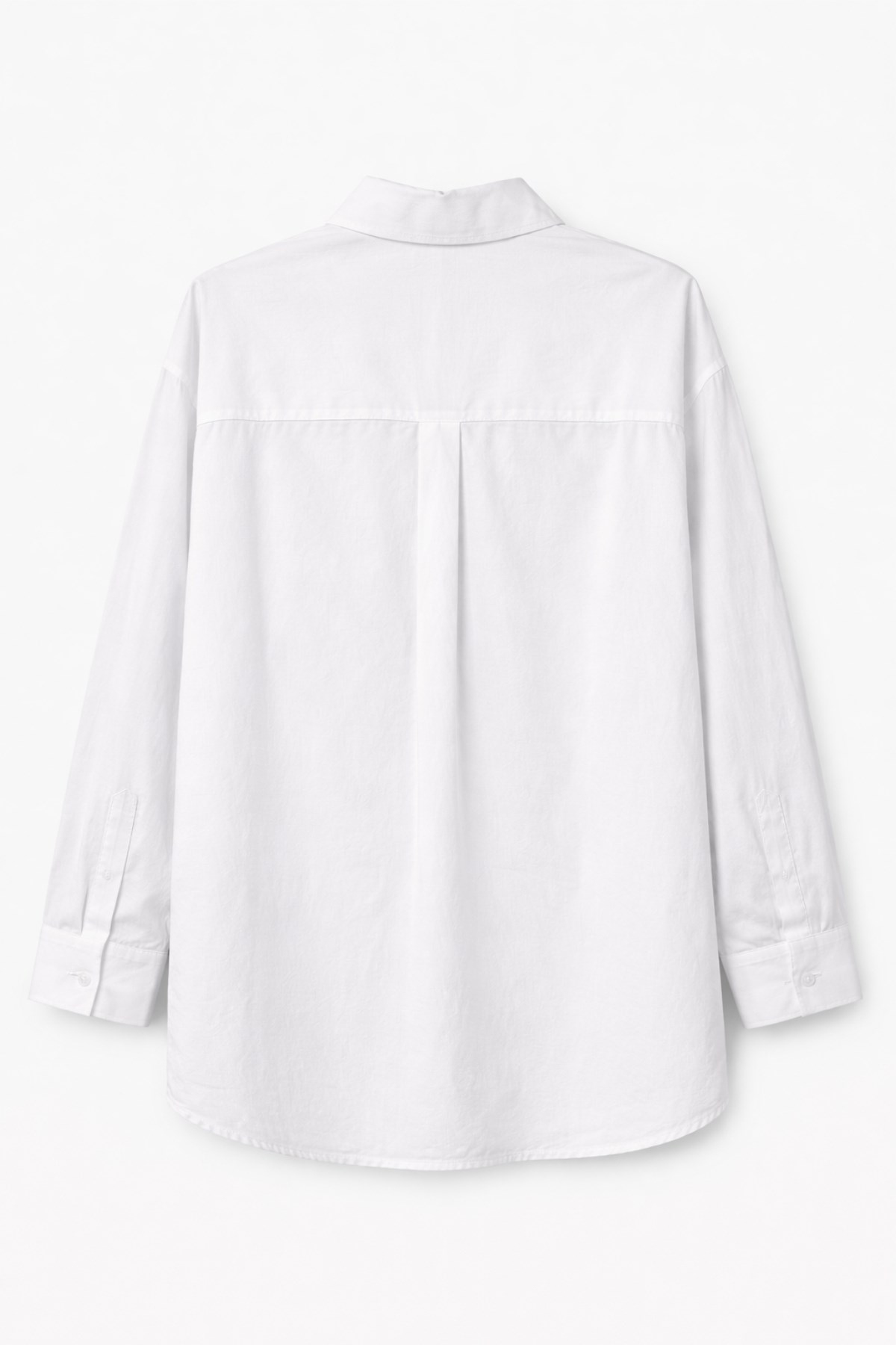 4622 Kadın Gizli Patlı Oversize Basic Gömlek Beyaz
