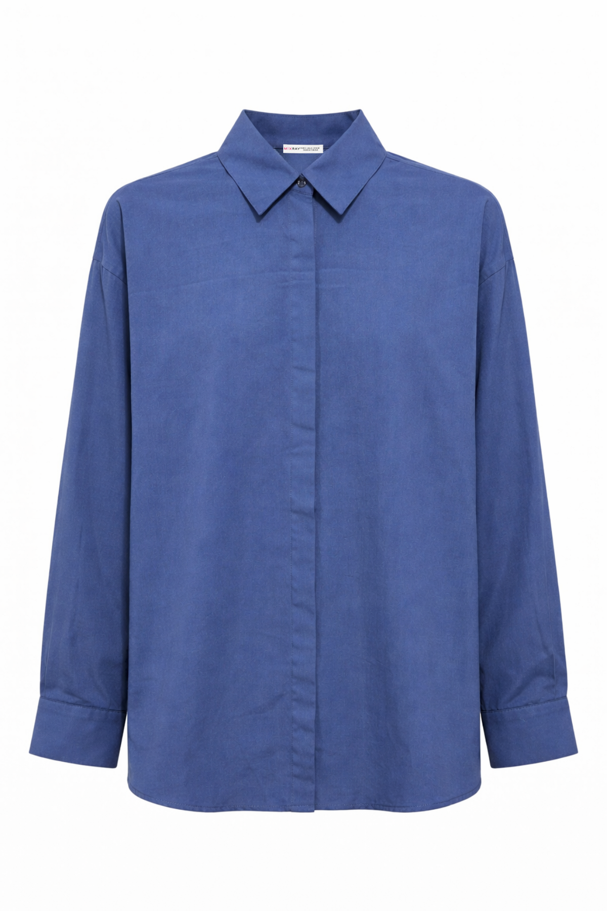 4622 Kadın Gizli Patlı Oversize Basic  Gömlek Lacivert