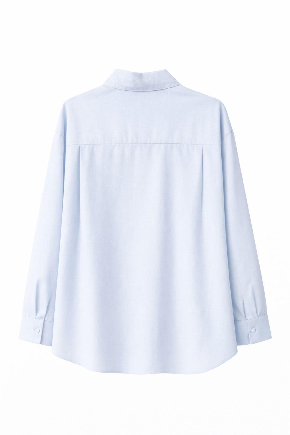 4622 Kadın Gizli Patlı Oversize Basic Gömlek Bebe Mavi